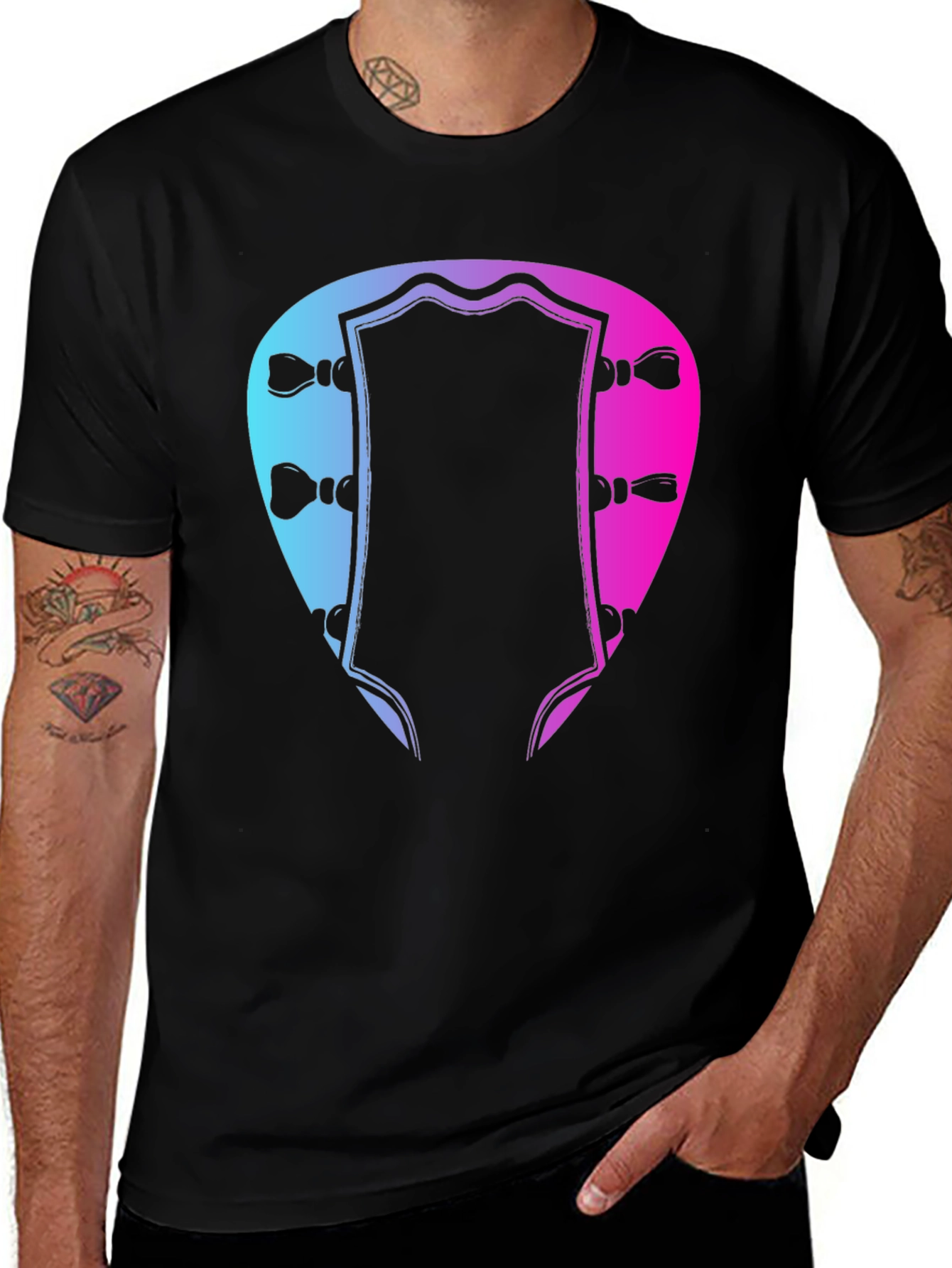 Variant 23 of Guitar Headstock T-Shirt - Music Lover Tee