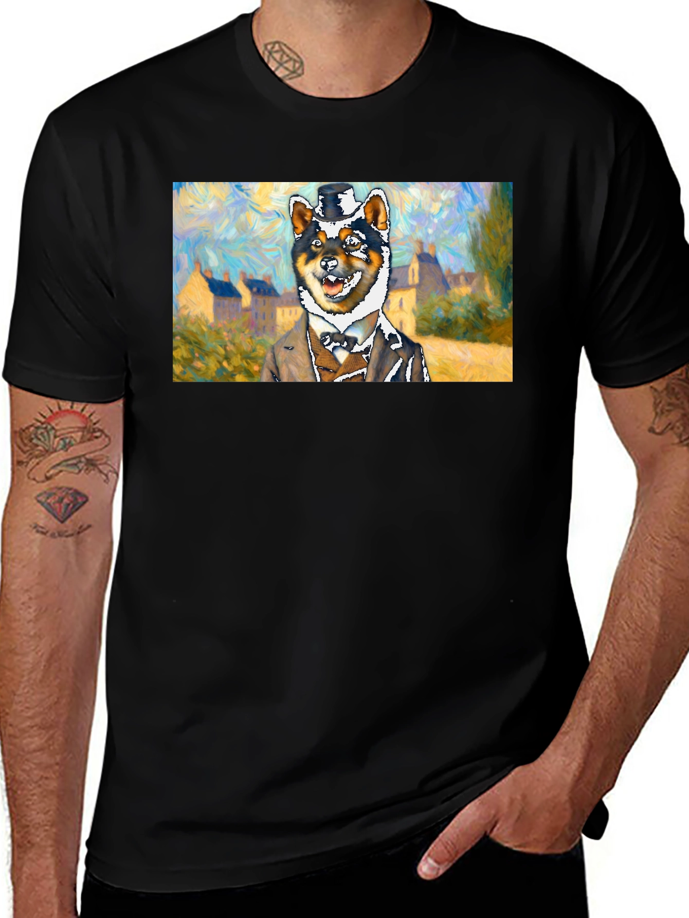 Variant 9 of Dog Portrait Art T-Shirt