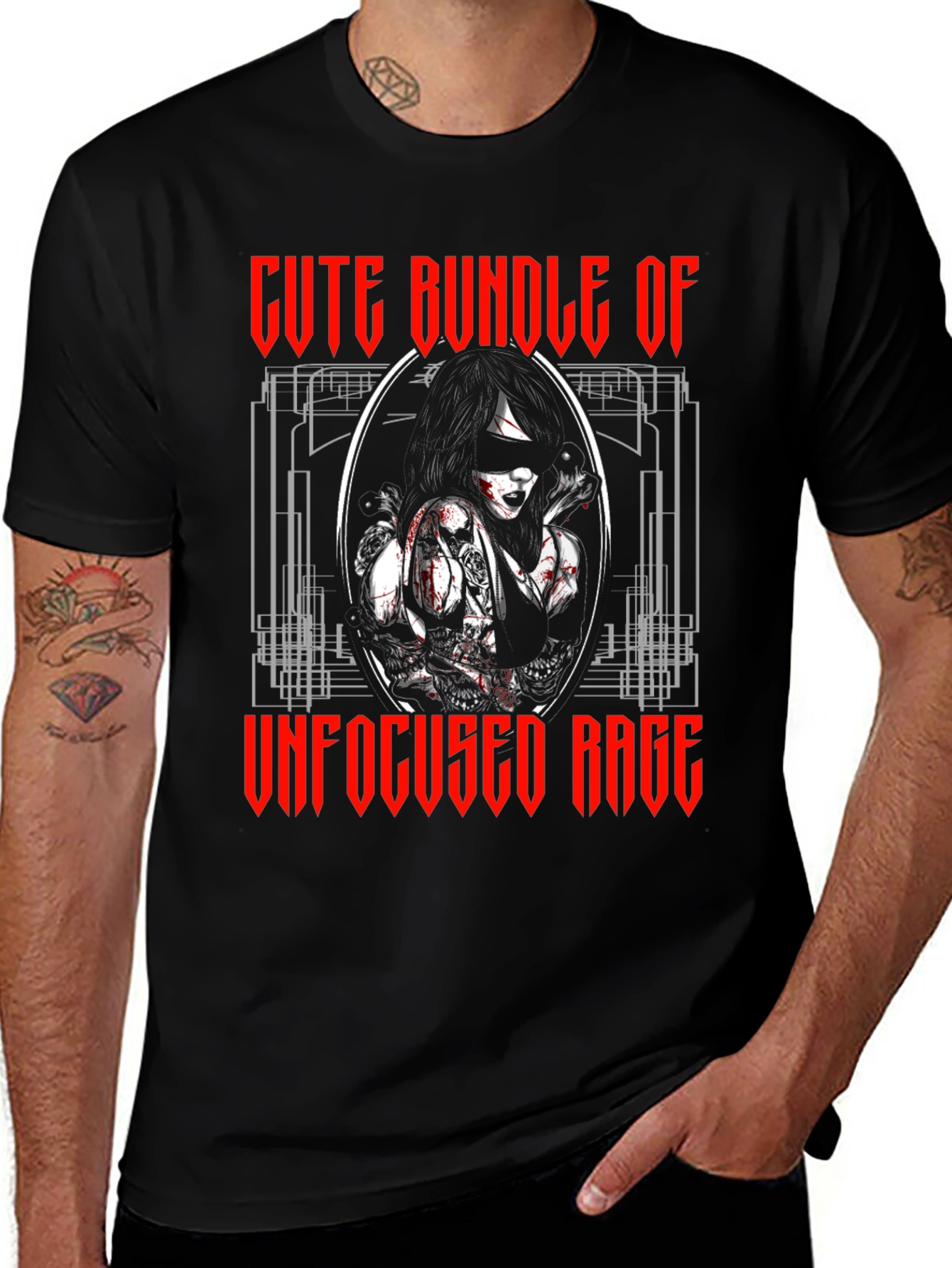 Variant 7 of Edgy Graphic Tee: Cute Bundle of Unfocused Rage