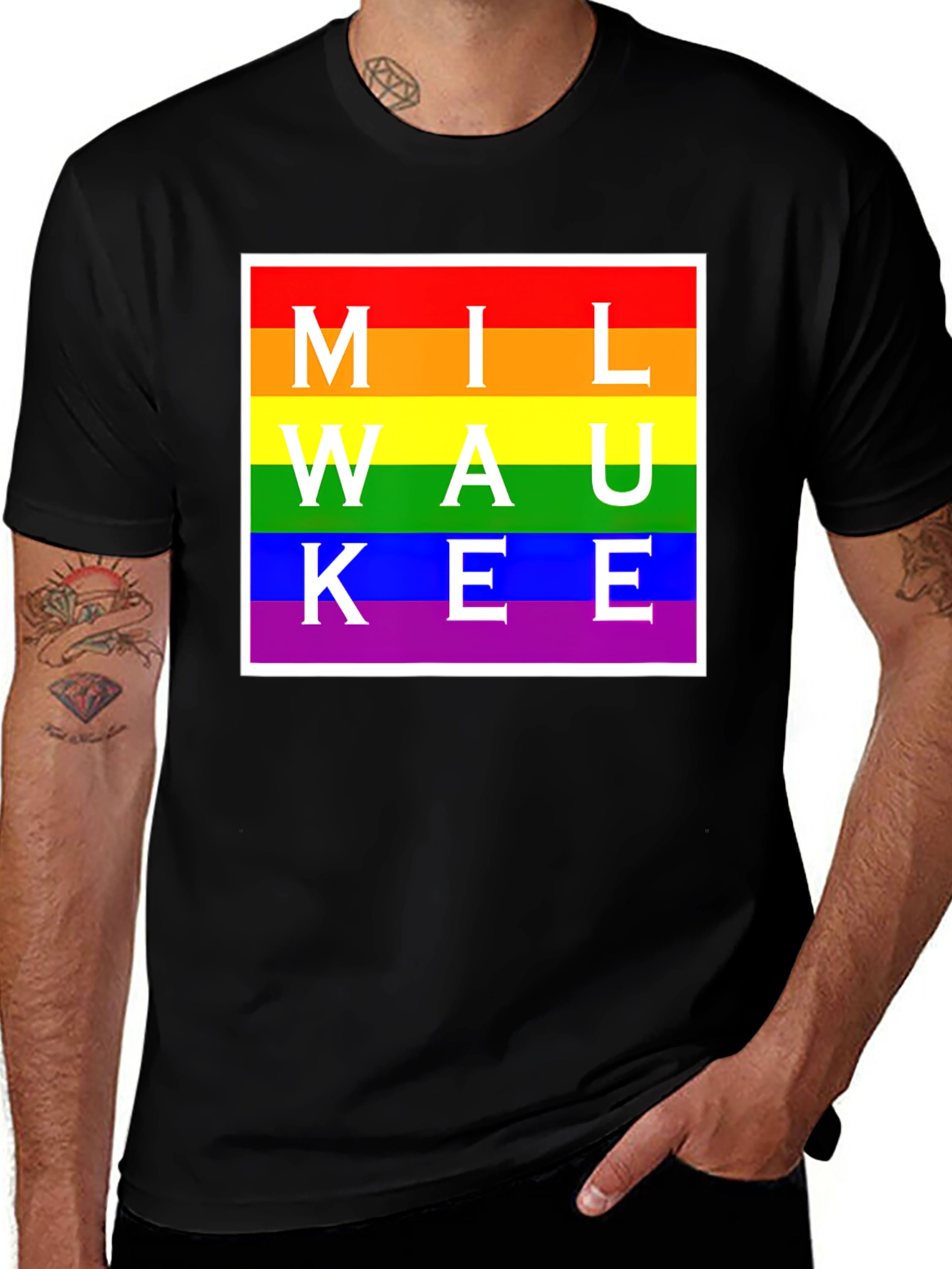 Variant 21 of Milwaukee Pride Rainbow T-Shirt