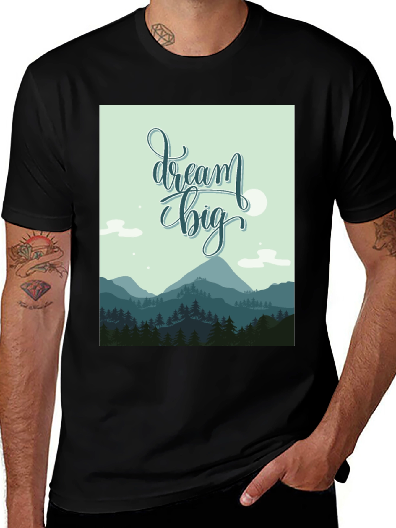 Variant 13 of Dream Big Graphic Tee - Inspiring Mountain Design