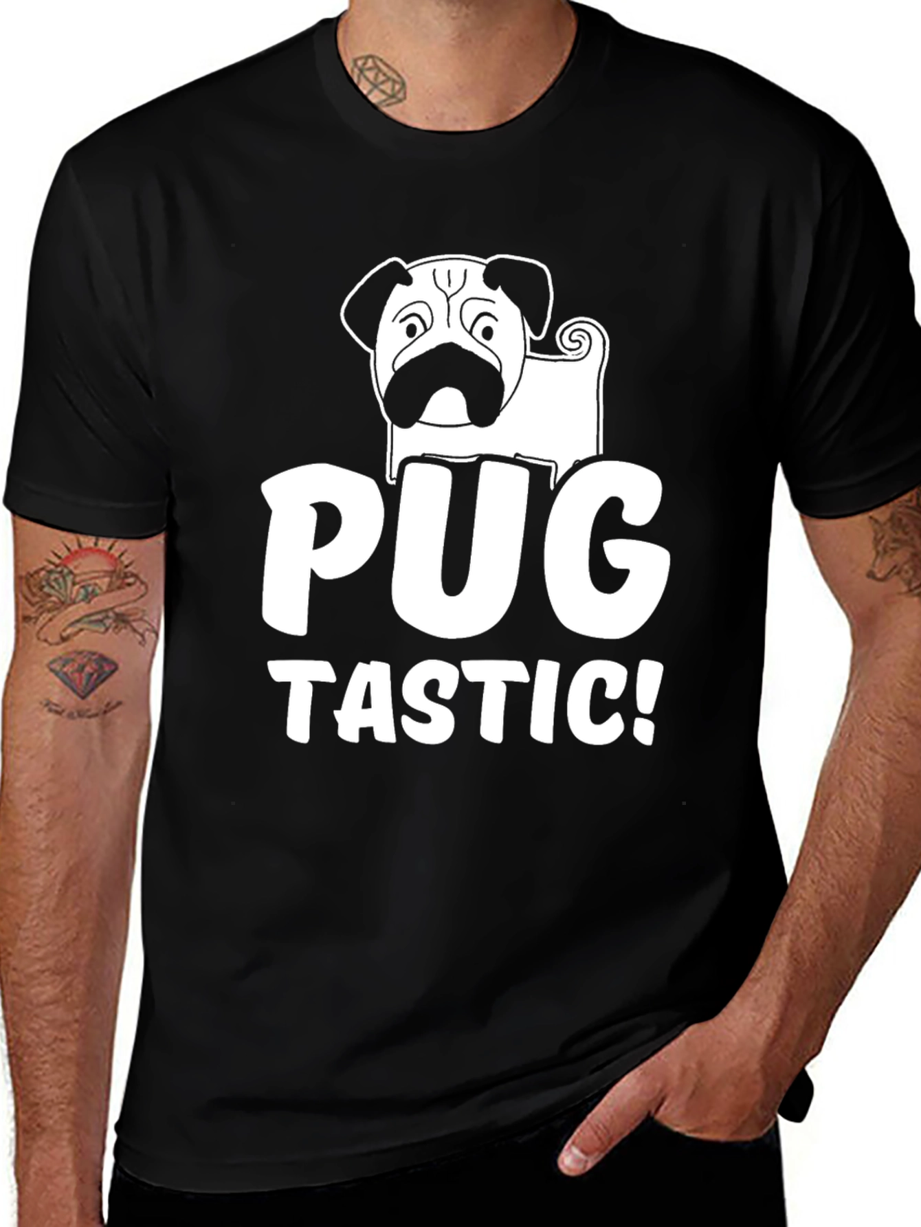 Variant 30 of Pugtastic Graphic Tee - Black Cotton T-Shirt