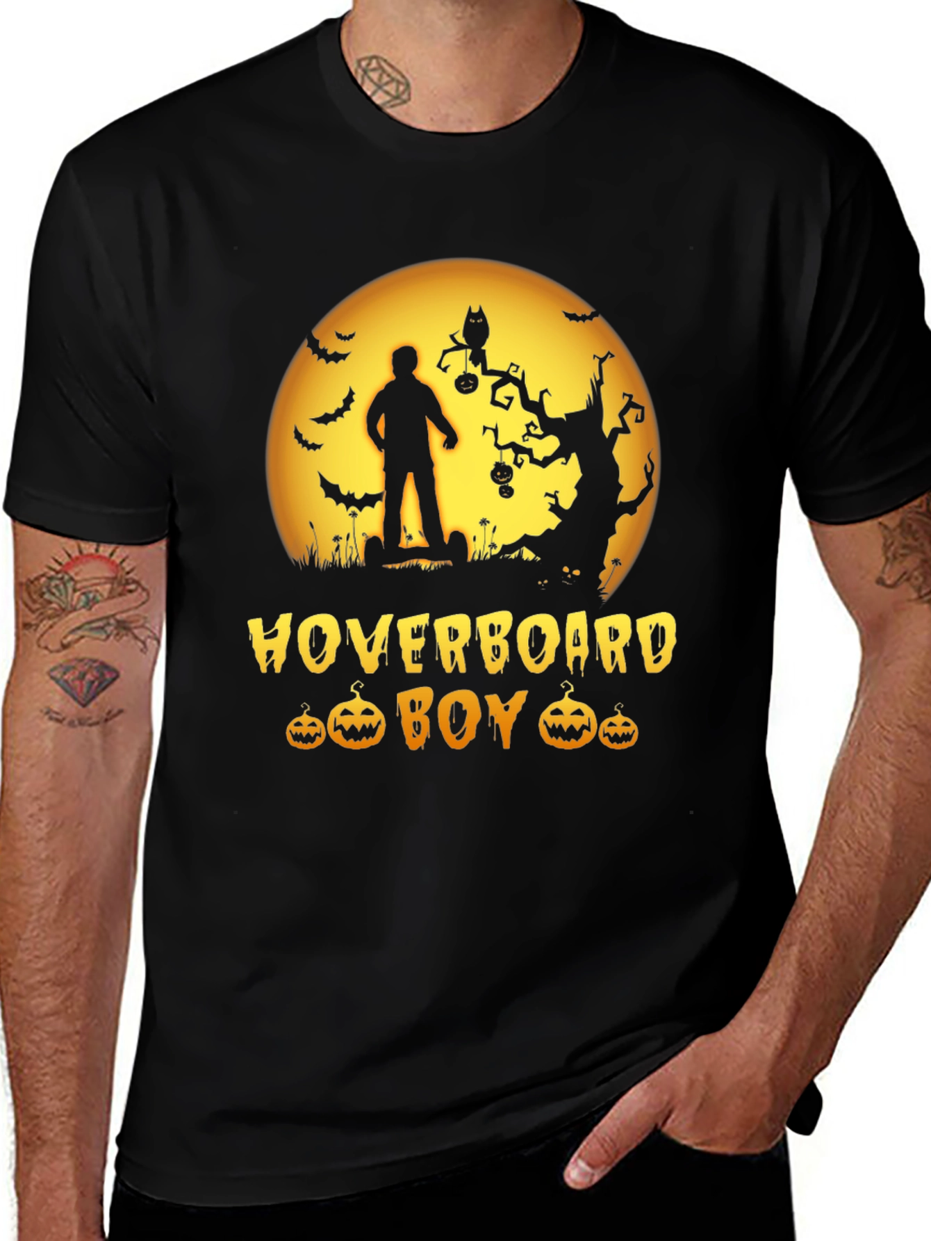 Hoverboard Boy Halloween T-Shirt - Spooky Season Style