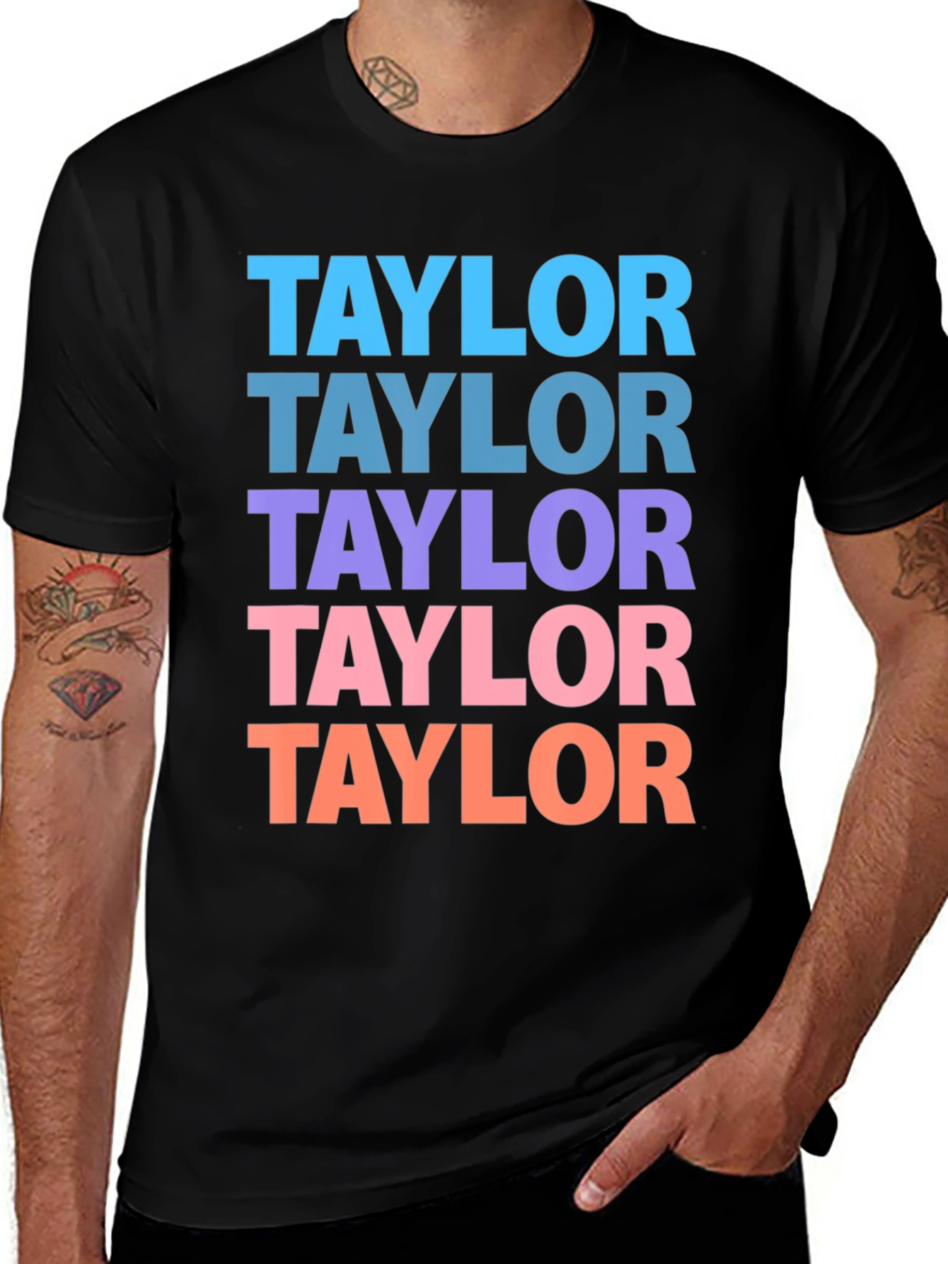 Variant 5 of Taylor Repeat Graphic Black T-Shirt