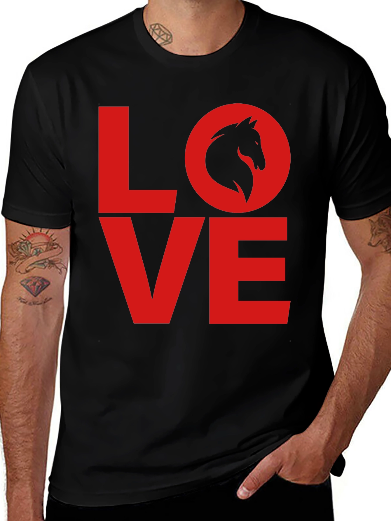 Variant 9 of Love Horse Tee - Black Unisex T-Shirt