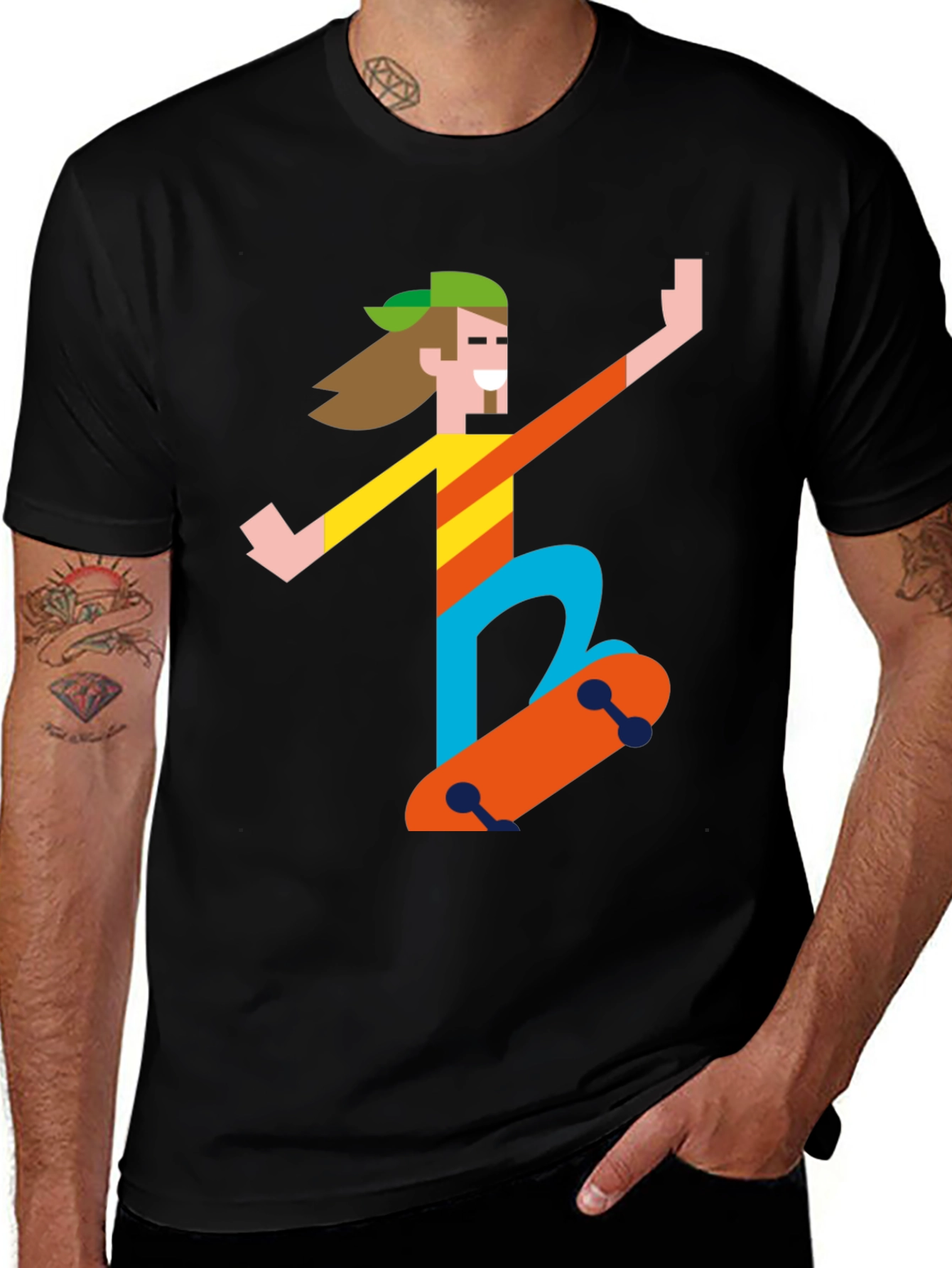 Variant 17 of Skater Graphic Tee - Black T-Shirt