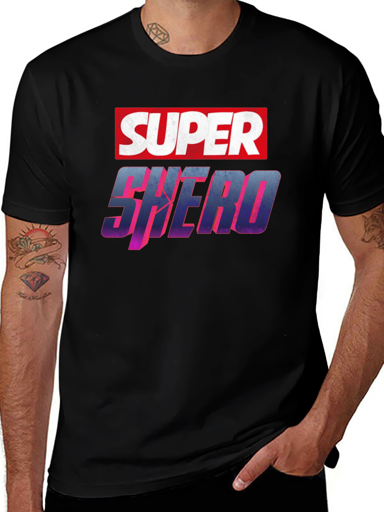Variant 25 of Super Shero Graphic Tee - Black