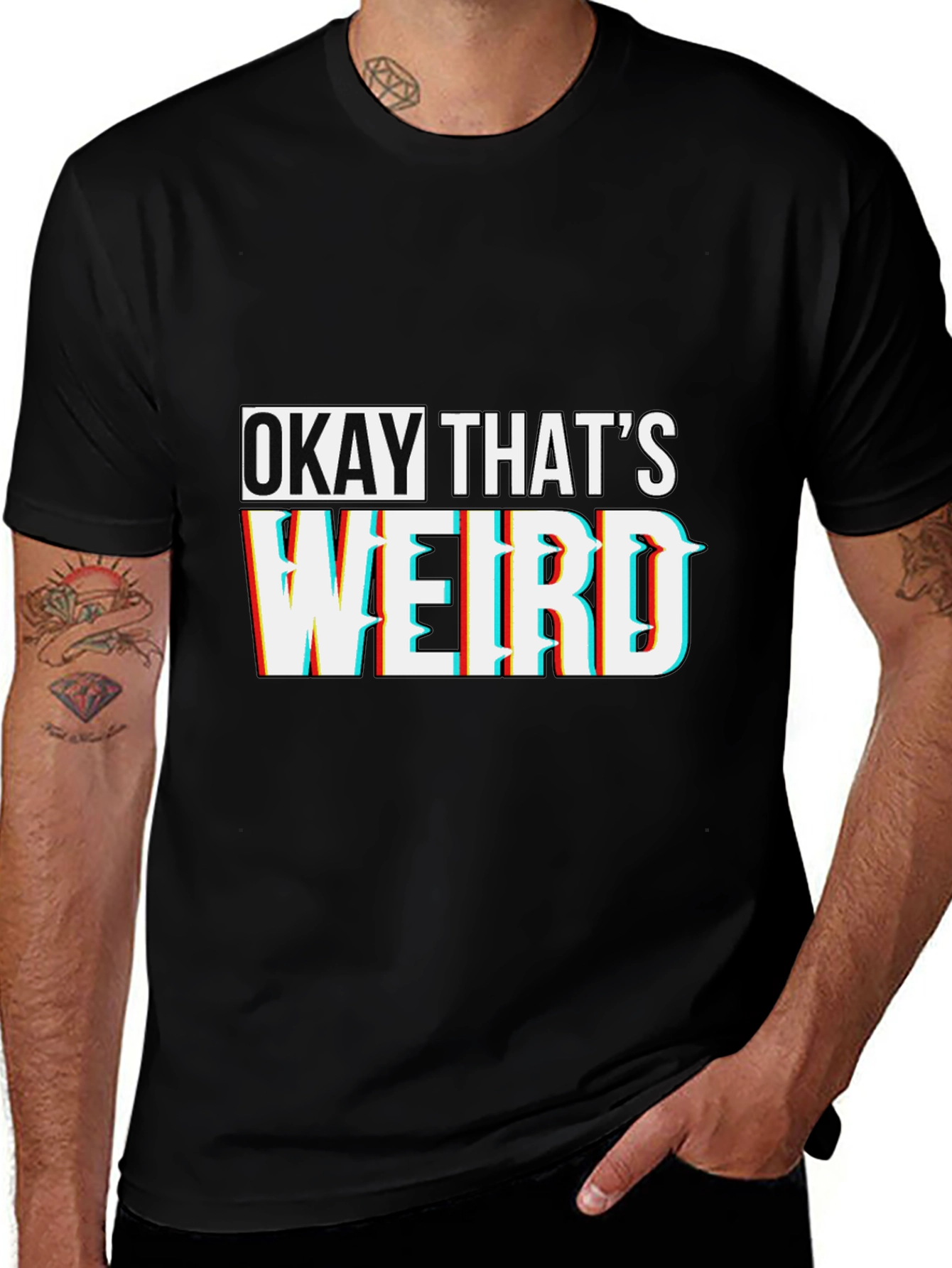 Variant 16 of Okay That's Weird Graphic T-Shirt - Black