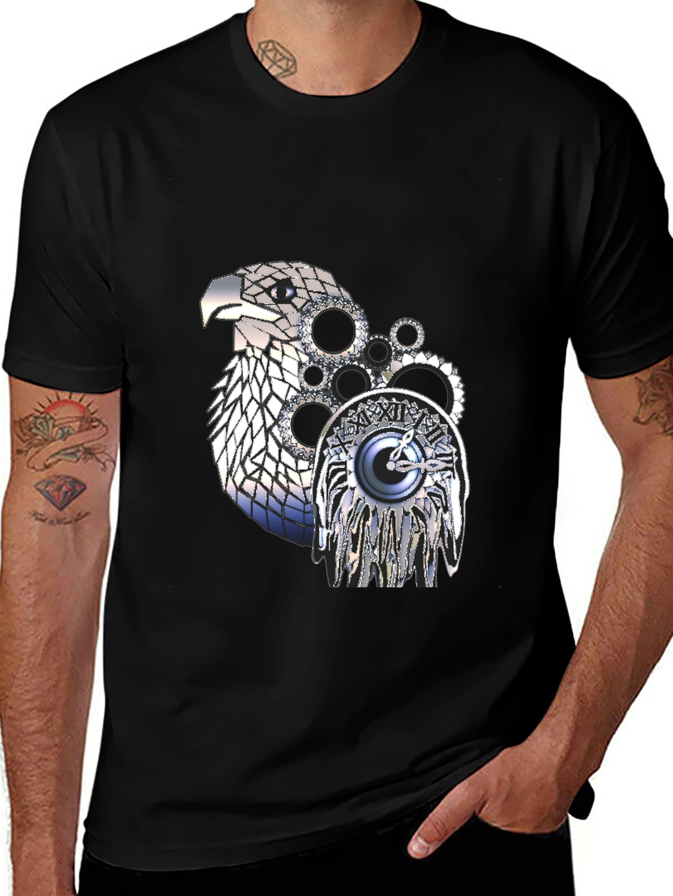 Steampunk Eagle Graphic T-Shirt - Unique Design