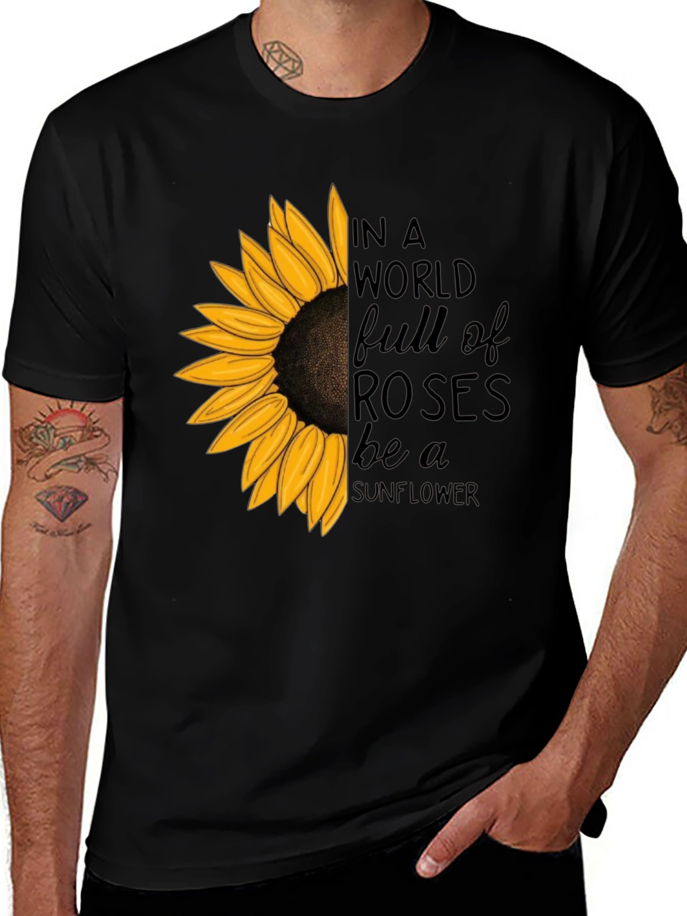 Variant 23 of Sunflower Graphic Tee - Be a Sunflower
