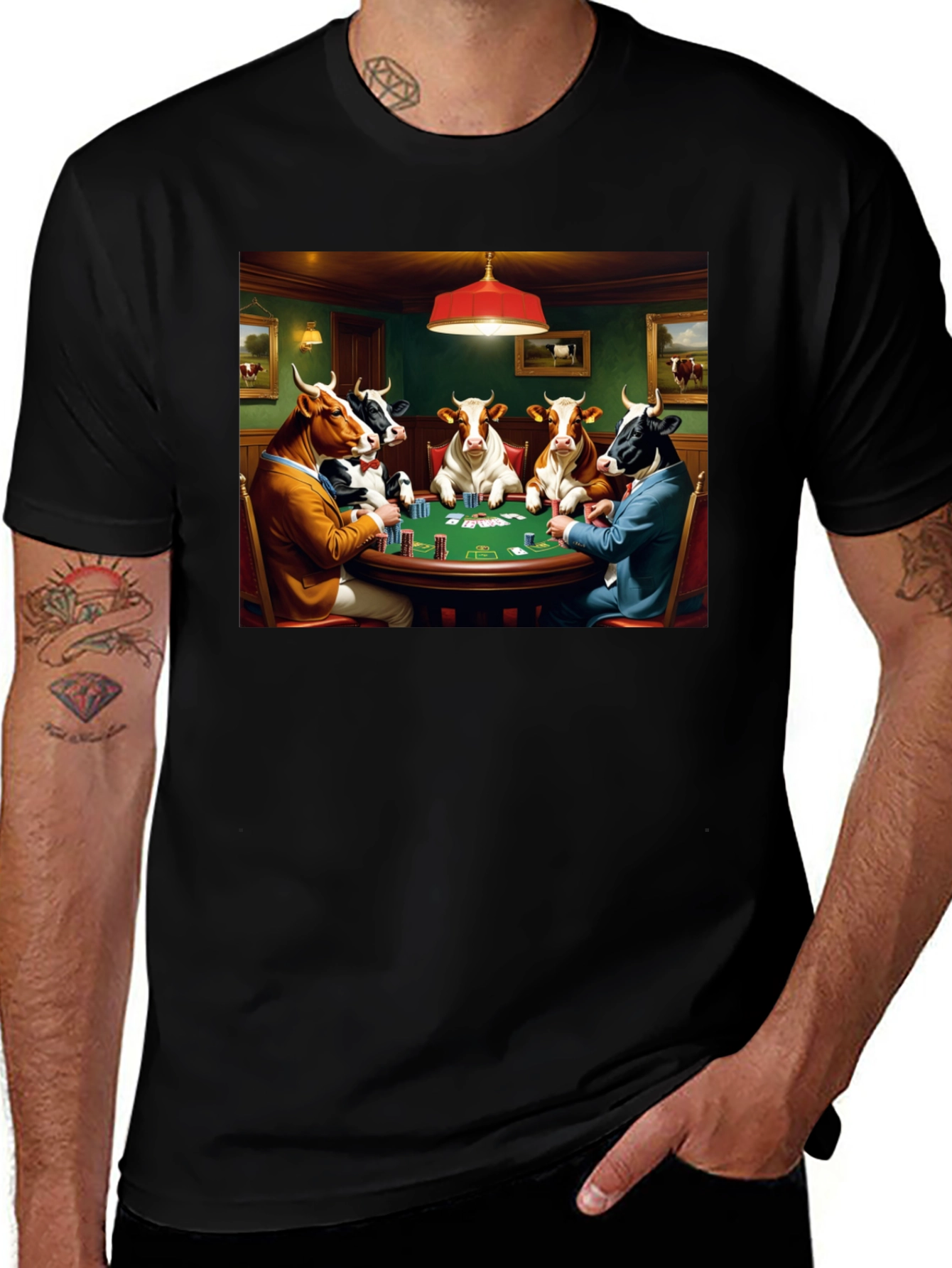 Variant 8 of Poker Playing Cows Graphic T-Shirt