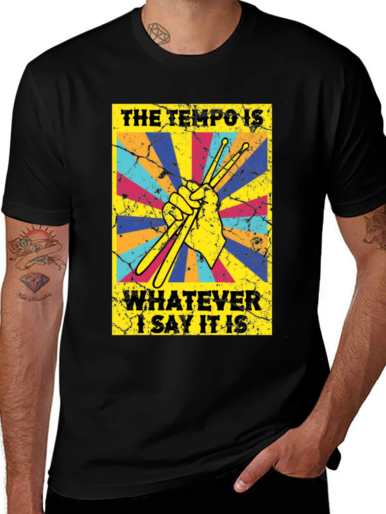 Variant 29 of Tempo Drummer T-Shirt - Funny Musician Tee