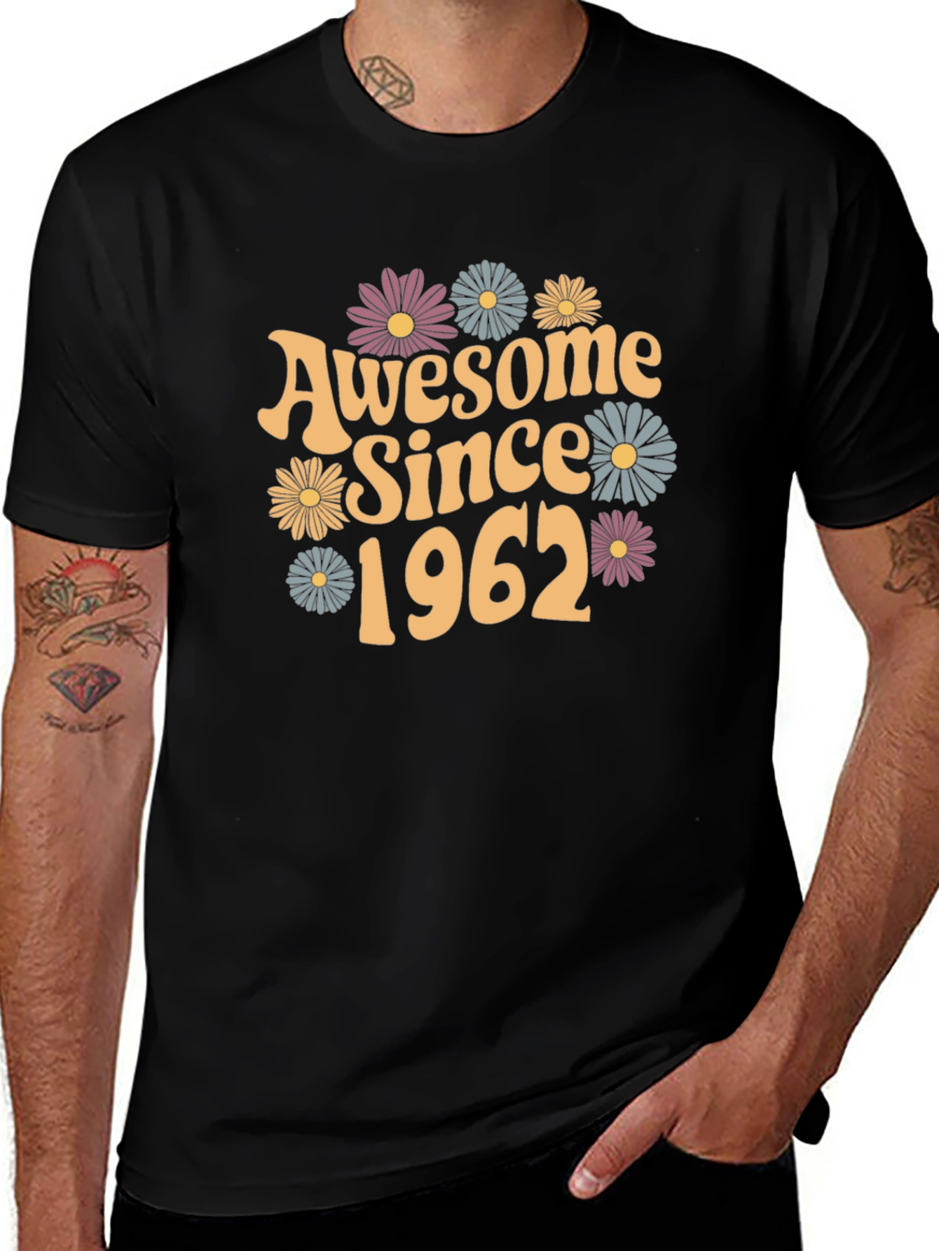 Variant 23 of Awesome Since 1962 Floral Graphic Tee