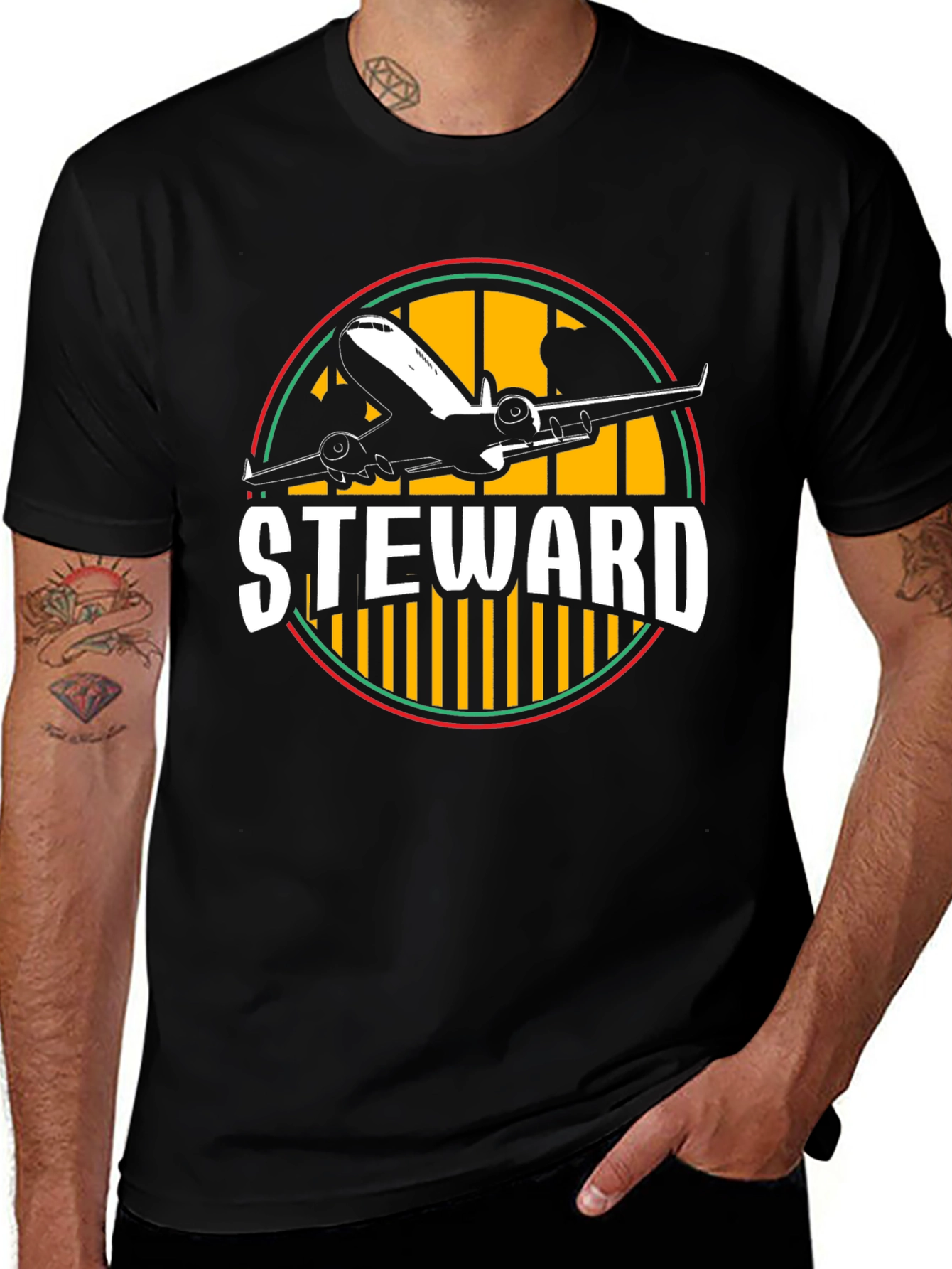 Variant 30 of Steward Airplane Graphic T-Shirt