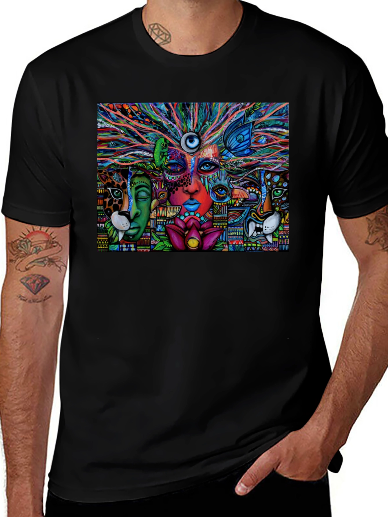 Variant 7 of Psychedelic Vision Graphic Tee - Vivid Art Shirt
