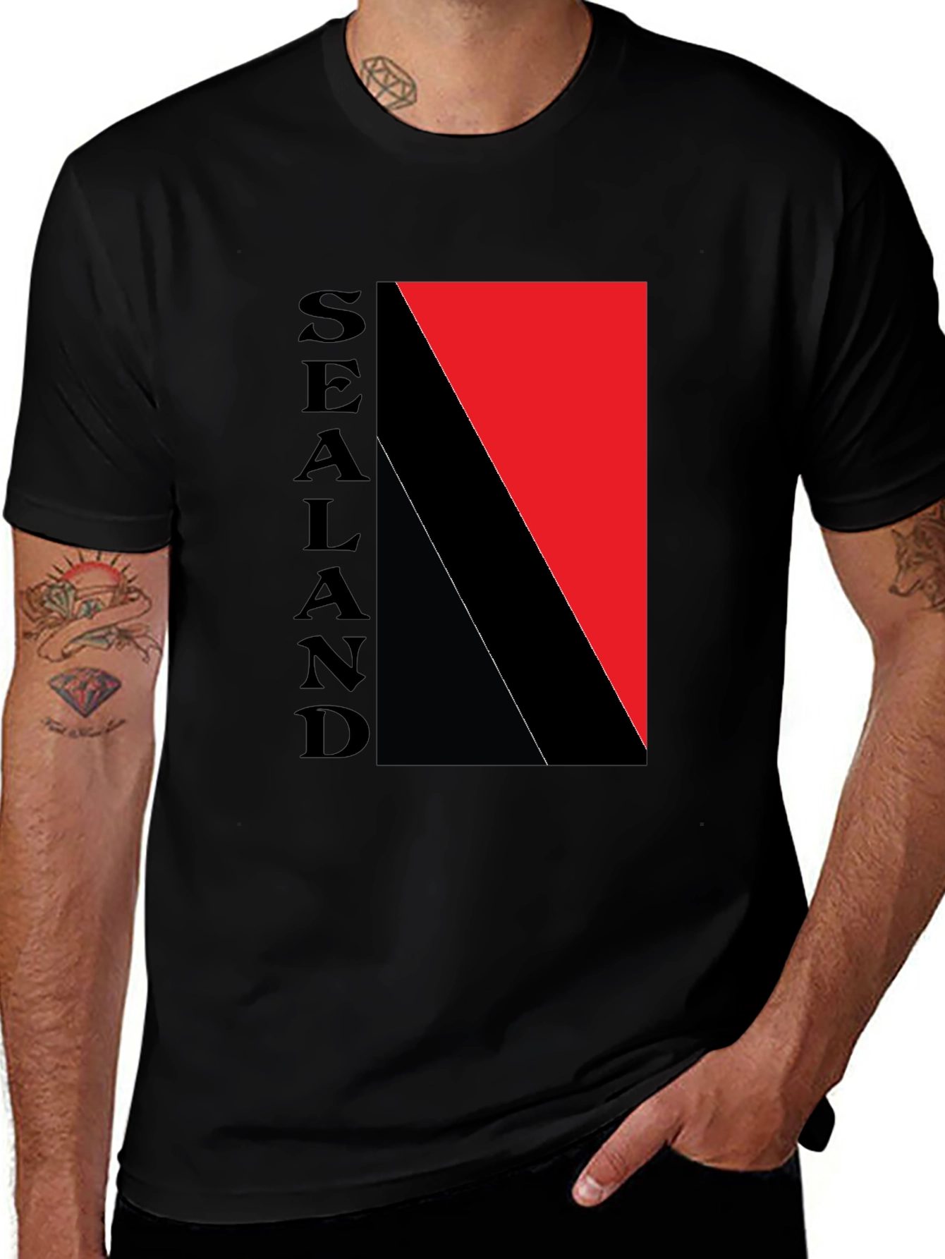 Sealand Flag Graphic Black T-Shirt