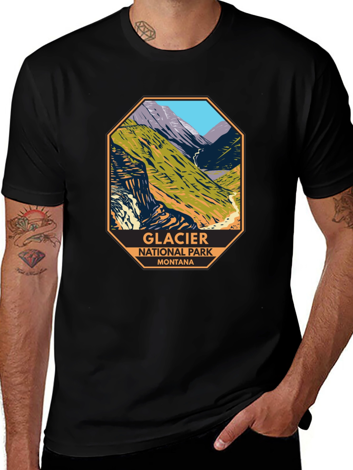 Variant 24 of Glacier National Park Montana Graphic T-Shirt