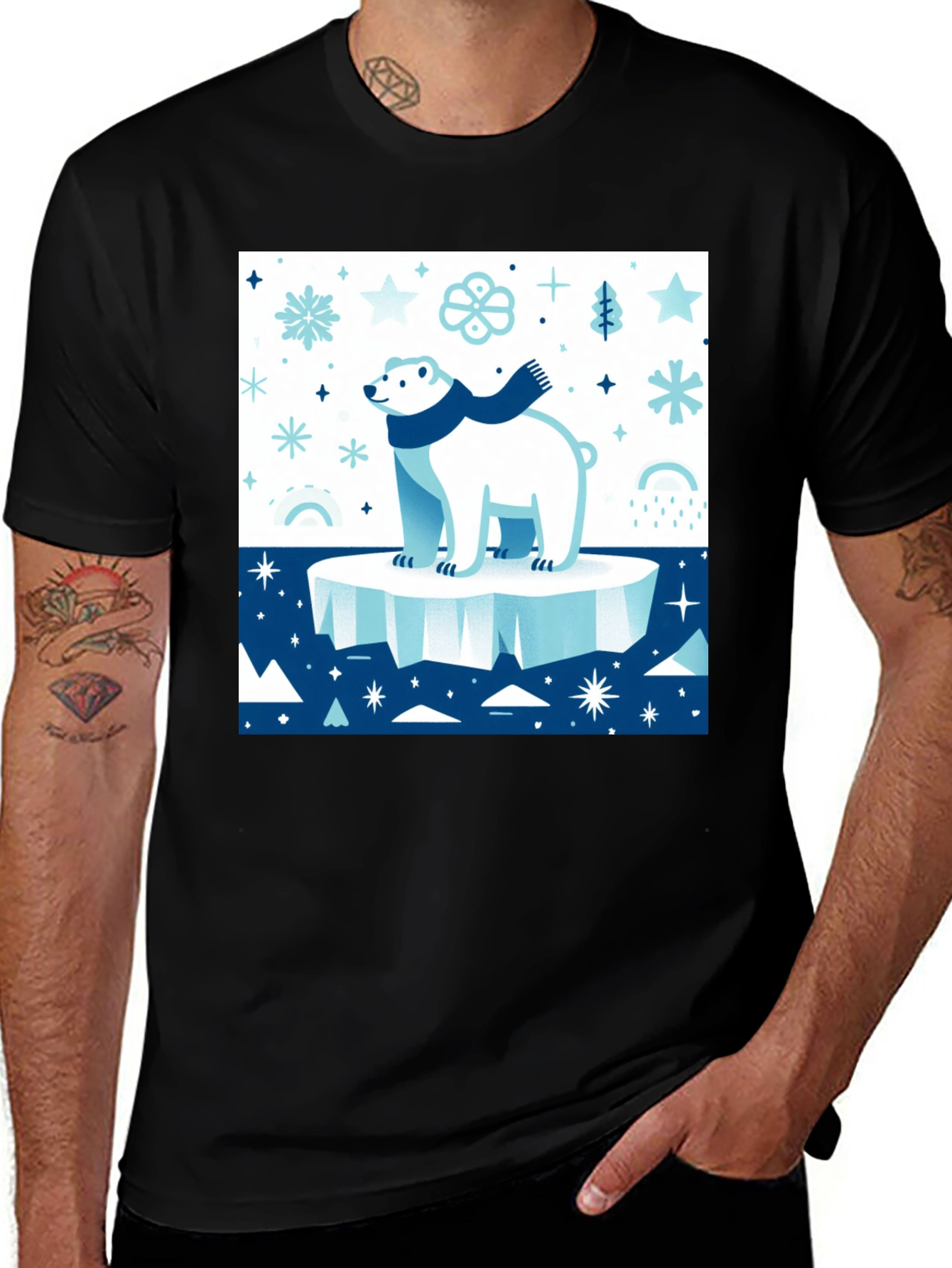 Variant 10 of Polar Bear Winter Scene Graphic Tee