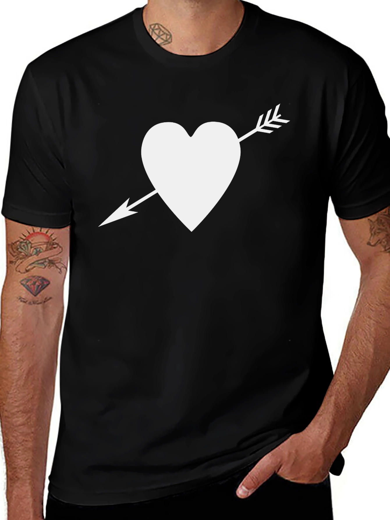 Variant 26 of Heart Arrow Black T-Shirt