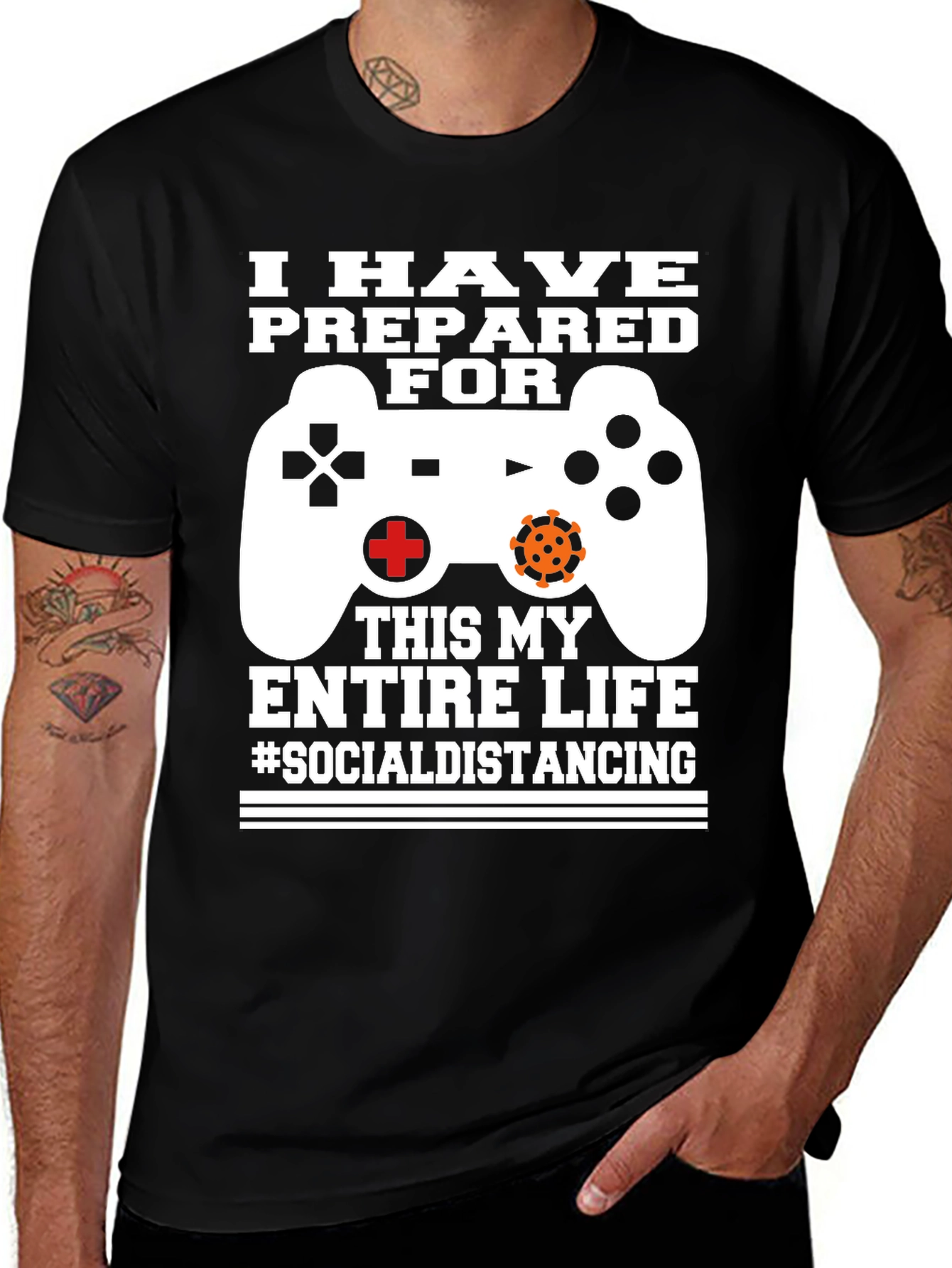 Variant 18 of Gamer Social Distancing Graphic T-Shirt