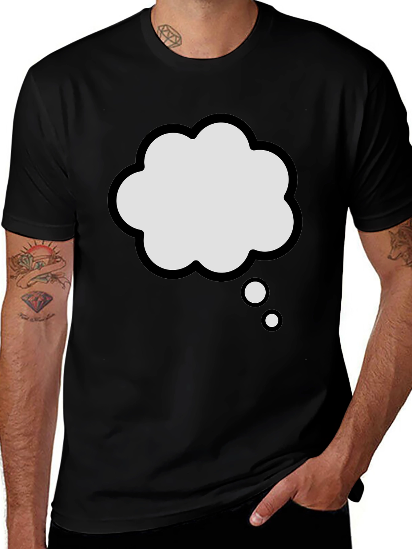 Variant 23 of Thinking Cloud Black T-Shirt