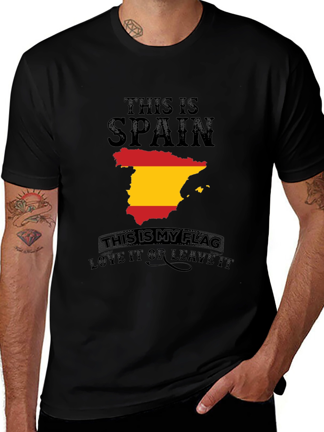 Spain Flag Graphic T-Shirt - Love It or Leave It
