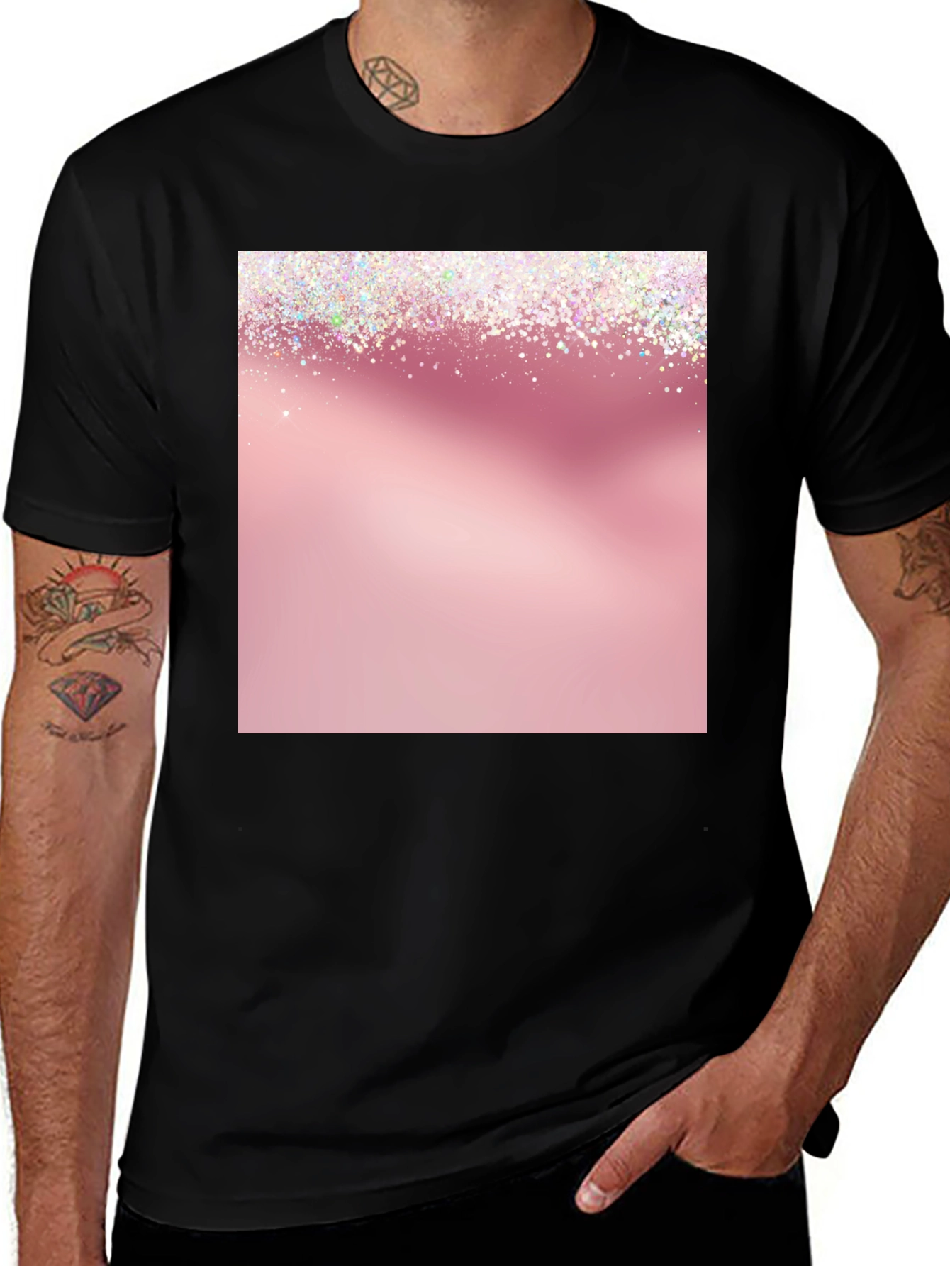 Variant 10 of Sparkly Pink Graphic Tee - Stylish & Trendy
