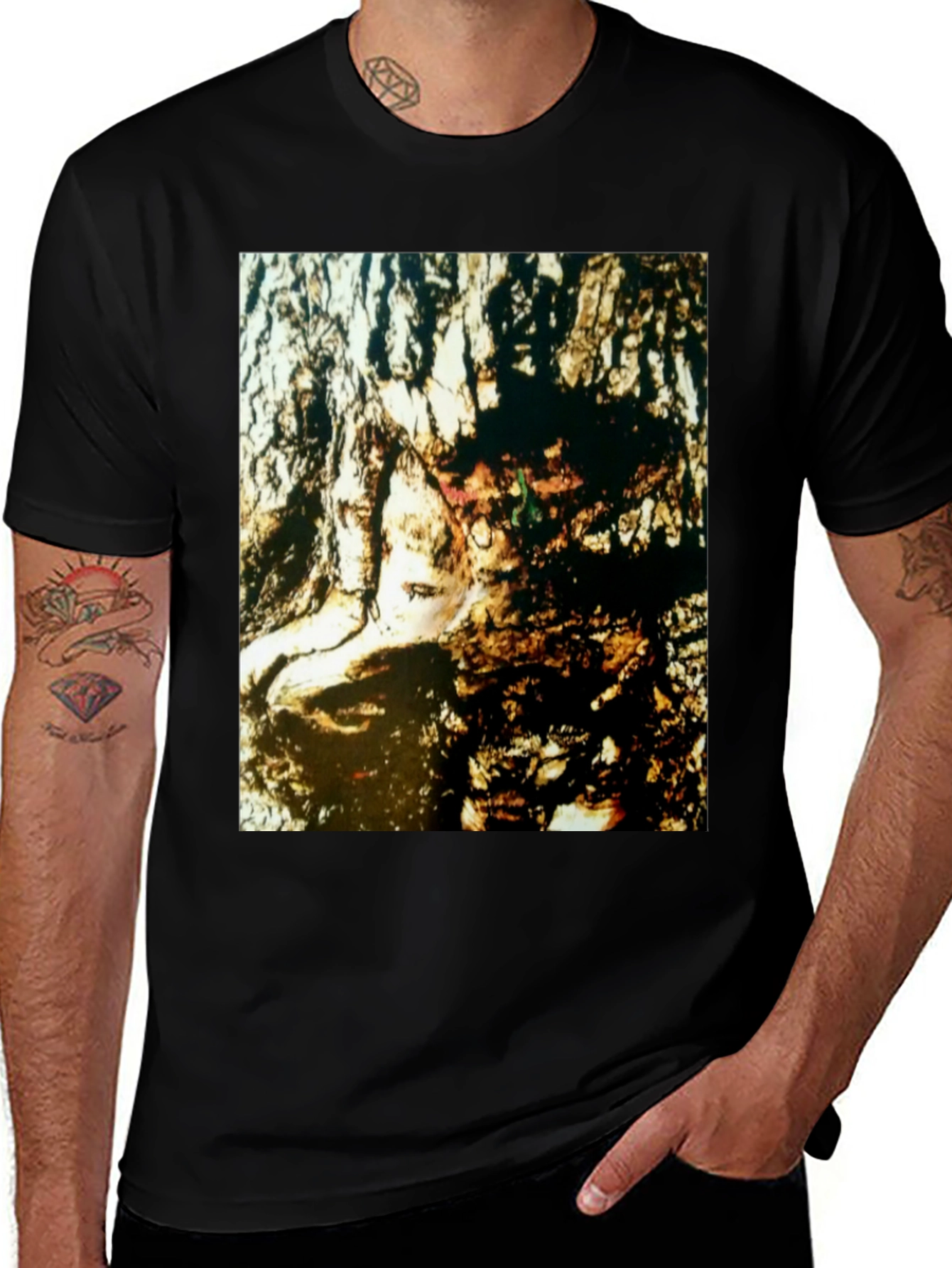 Variant 4 of Abstract Face Print Black T-Shirt