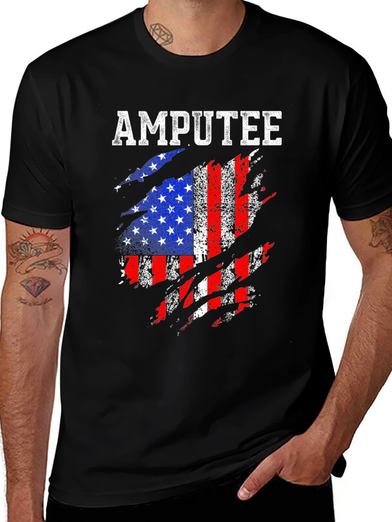 Amputee American Flag T-Shirt - Patriotic Support Tee