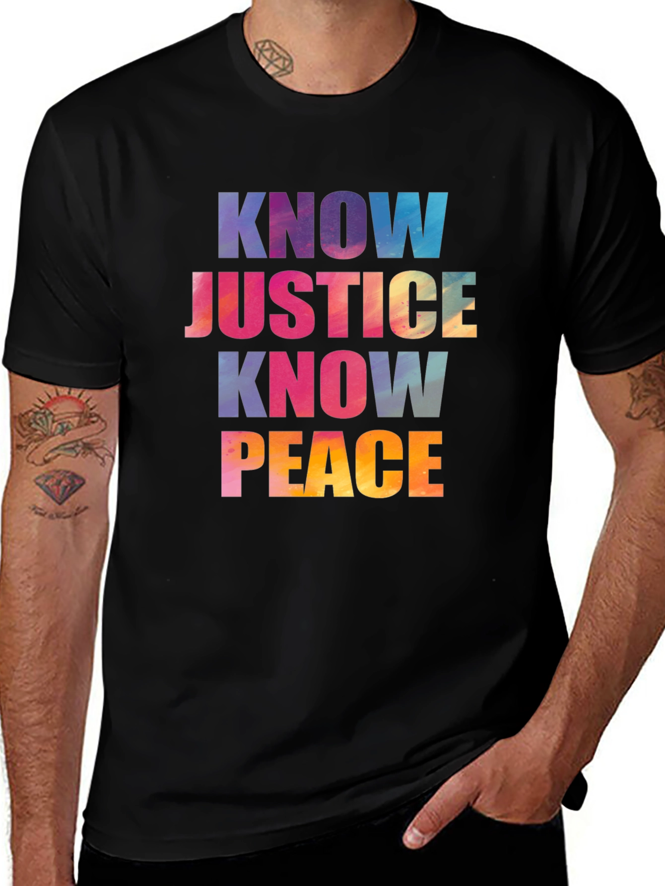 Variant 9 of Know Justice Know Peace Graphic T-Shirt