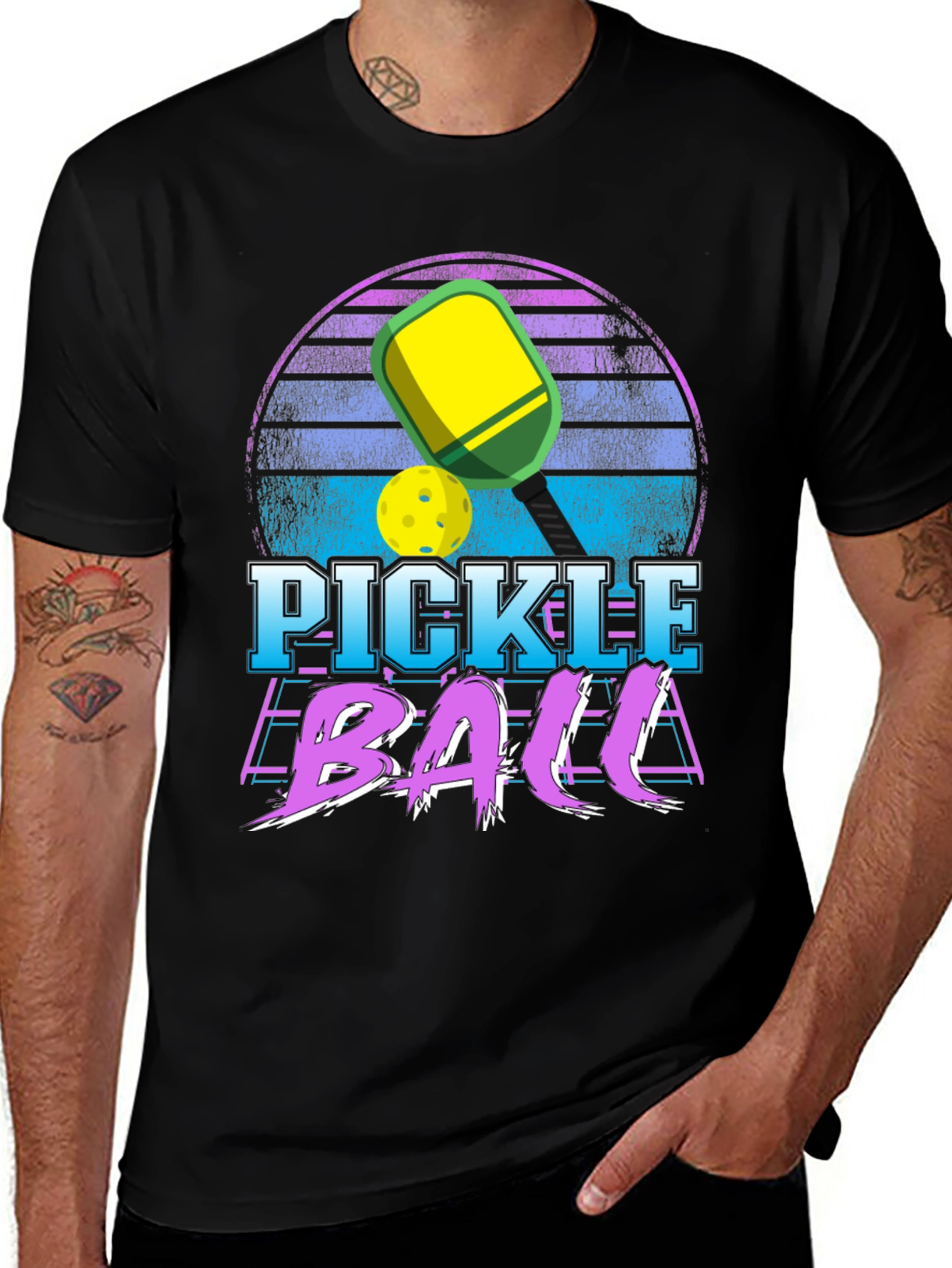 Variant 5 of Retro Pickleball Graphic T-Shirt