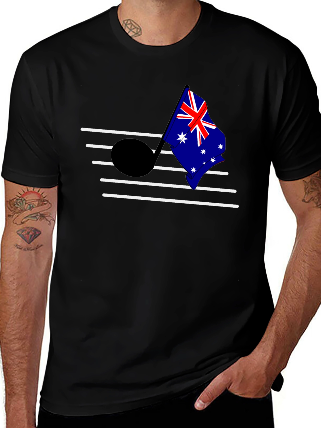 Australia Flag Music Note Graphic T-Shirt