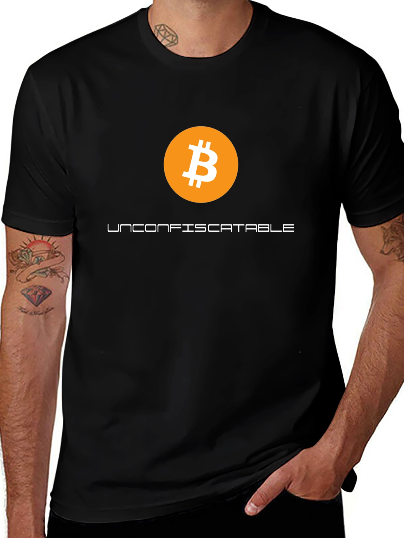 Variant 17 of Unconfiscatable Bitcoin Black T-Shirt