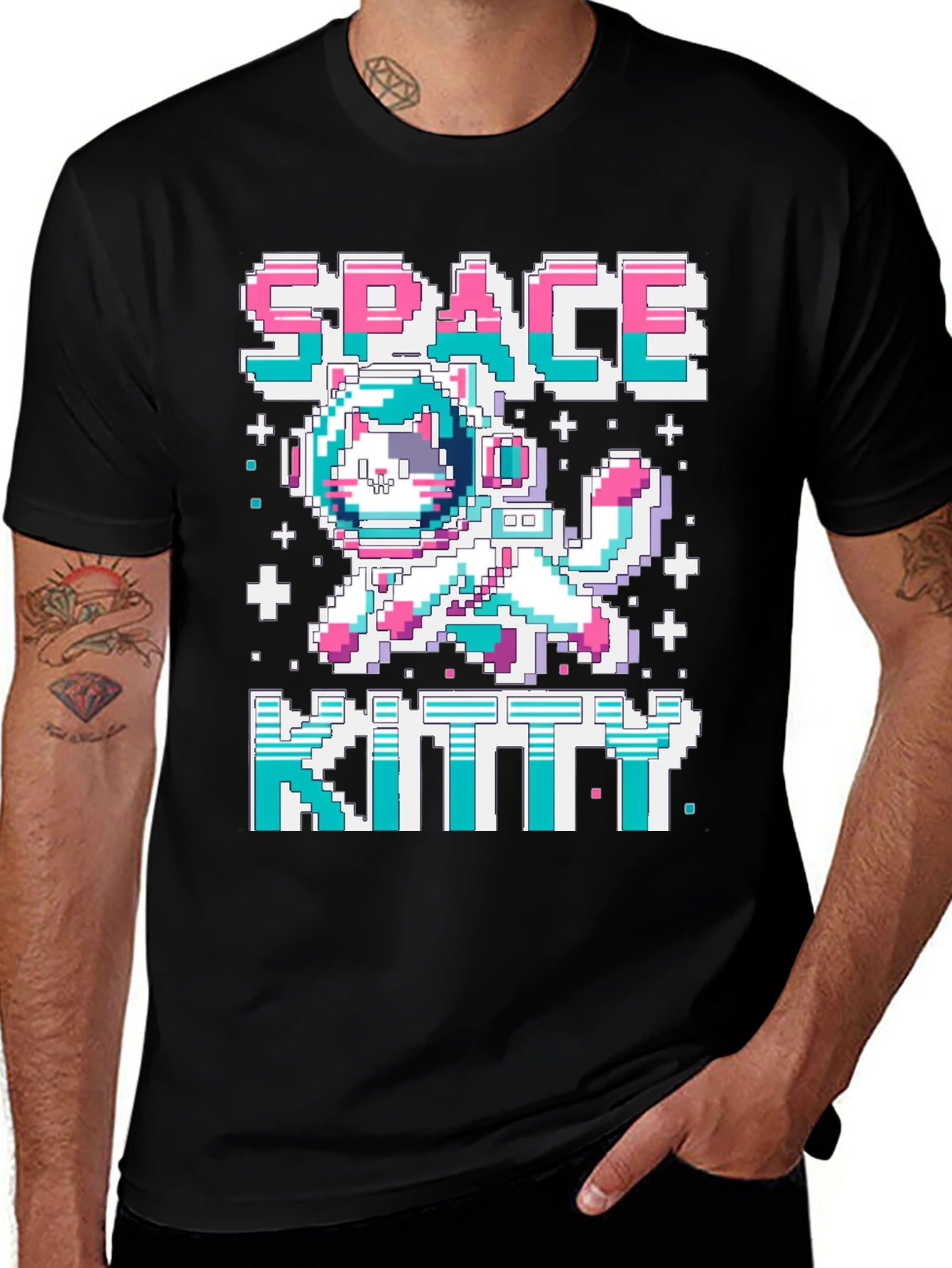 Pixel Space Kitty Graphic Tee