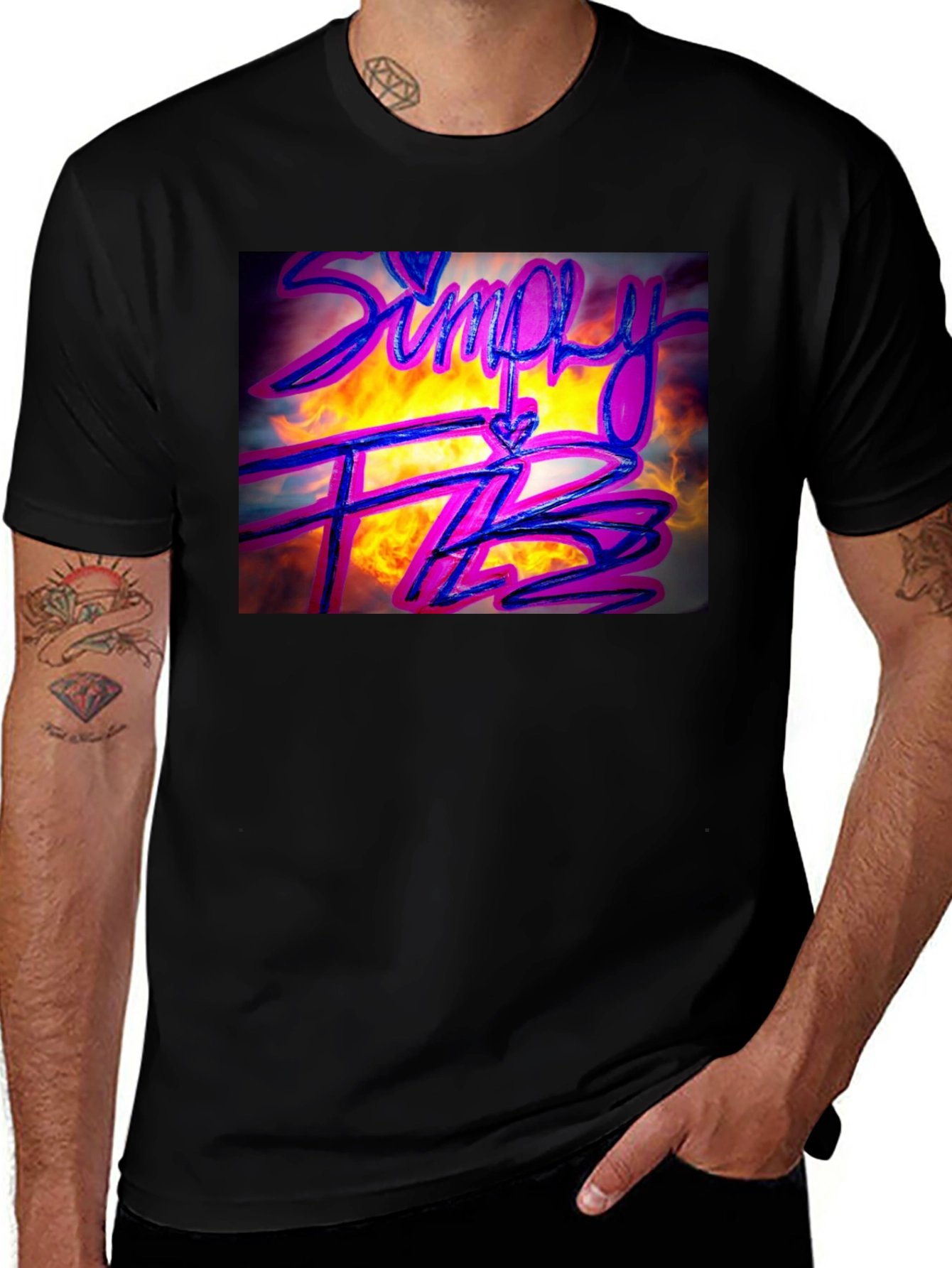 Variant 7 of Simply Flyz Black Graphic Tee