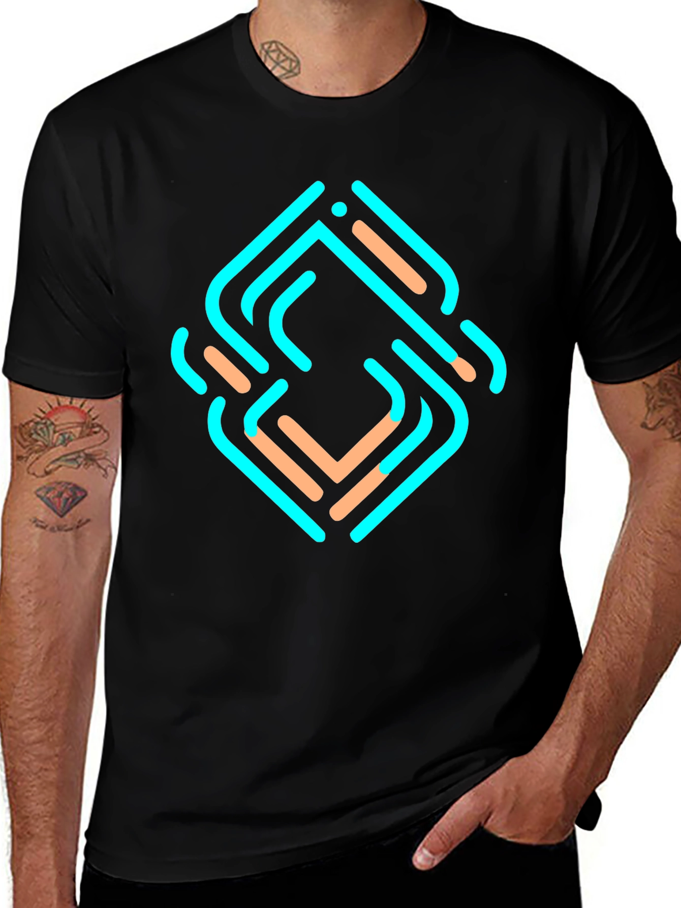 Abstract Geometric T-Shirt - Modern Design Tee