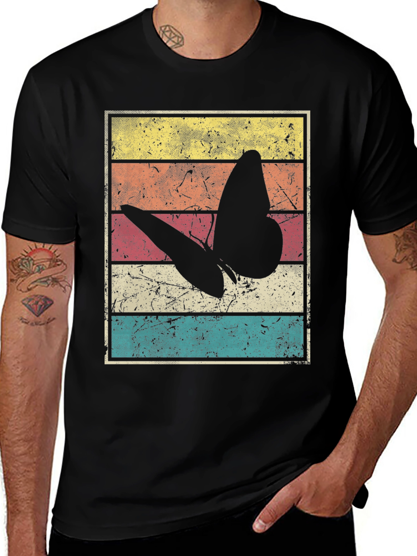 Variant 10 of Retro Butterfly Graphic T-Shirt - Vintage Style