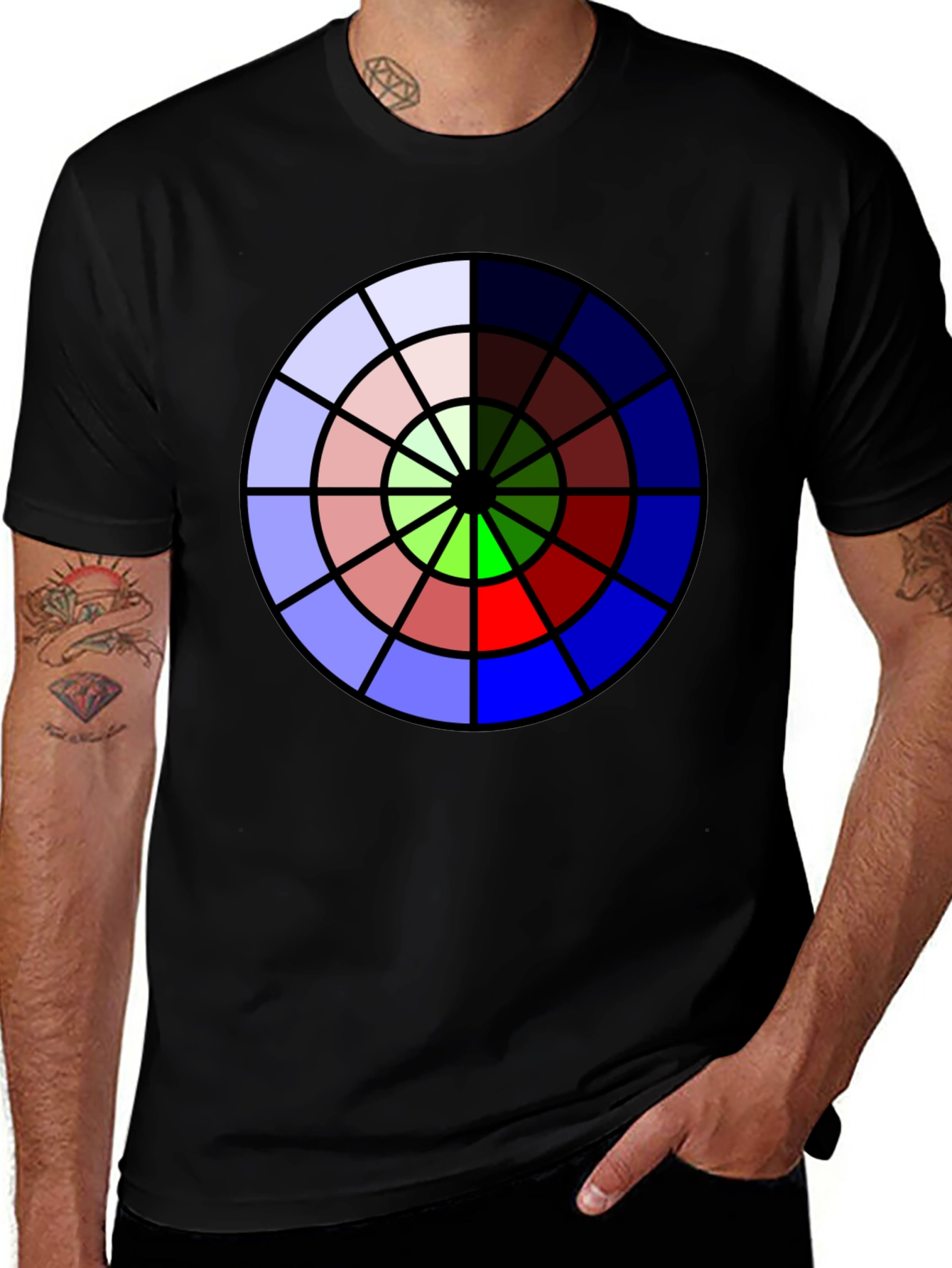 Variant 2 of Color Wheel Graphic T-Shirt - Modern Design