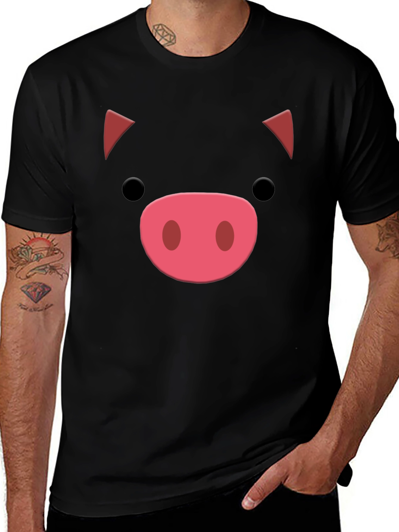 Variant 16 of Cute Pig Face Graphic Tee - Soft Cotton Blend