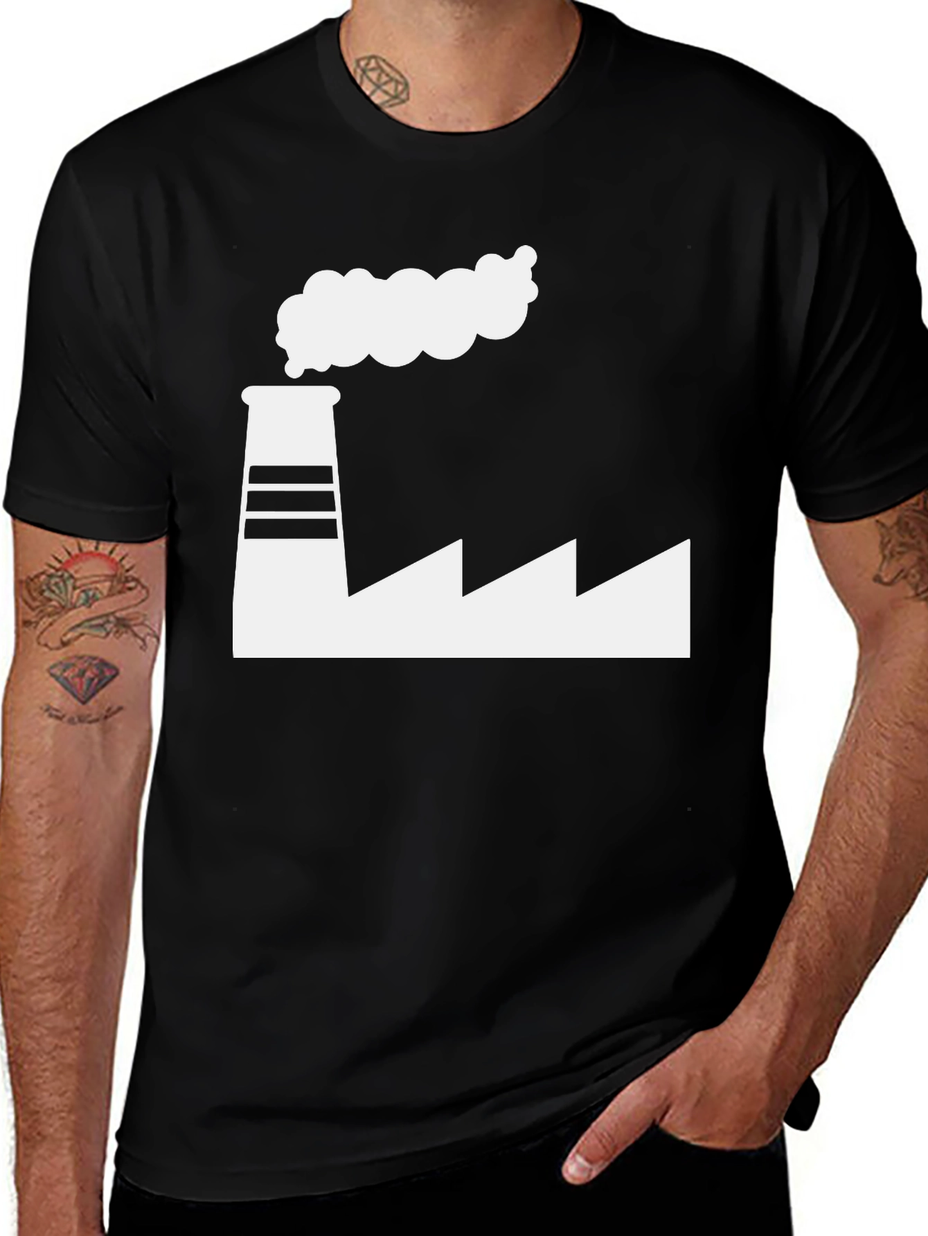 Variant 9 of Factory Graphic Tee - Industrial Chic T-Shirt