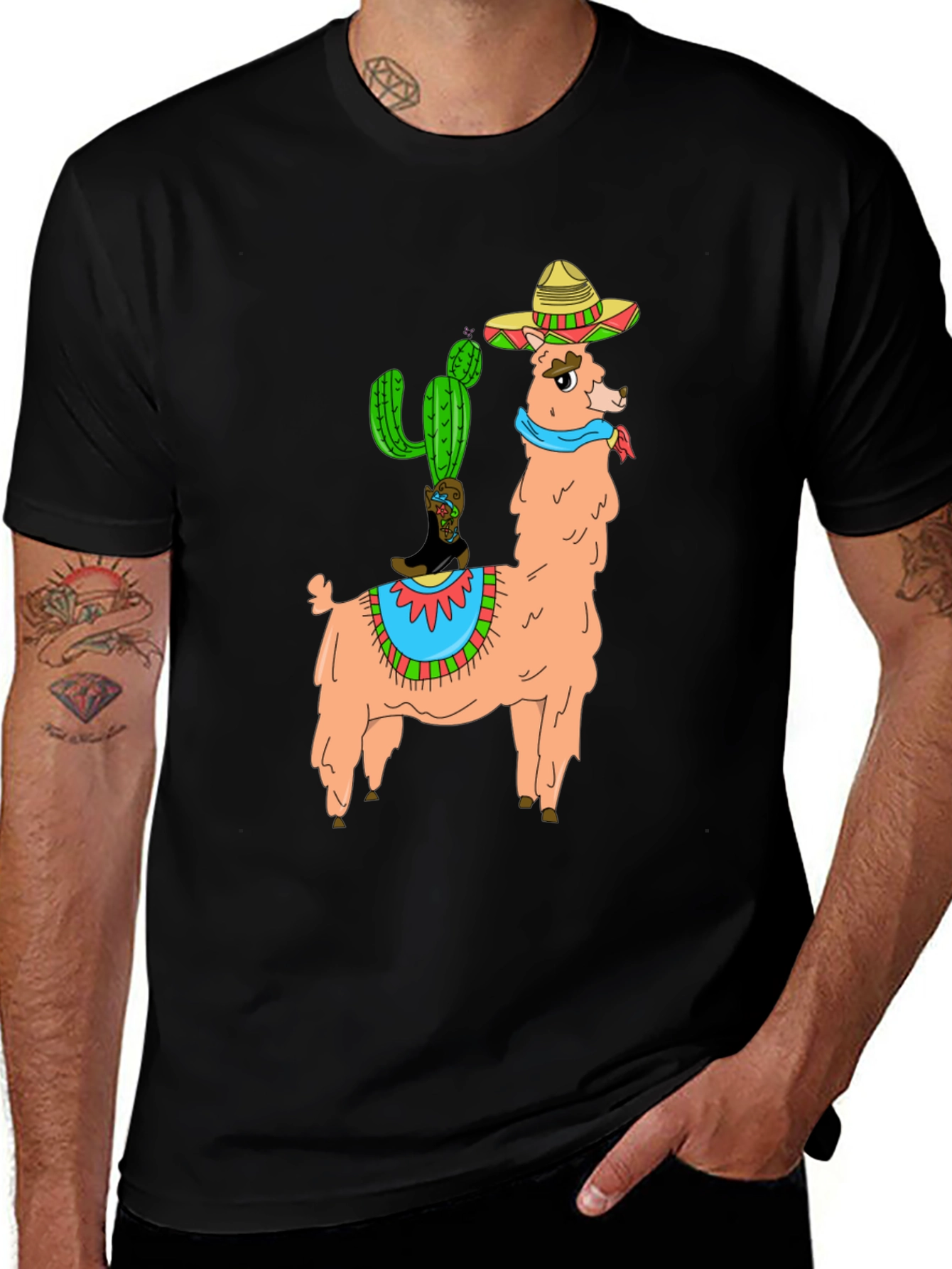 Variant 22 of Llama Cactus Graphic T-Shirt