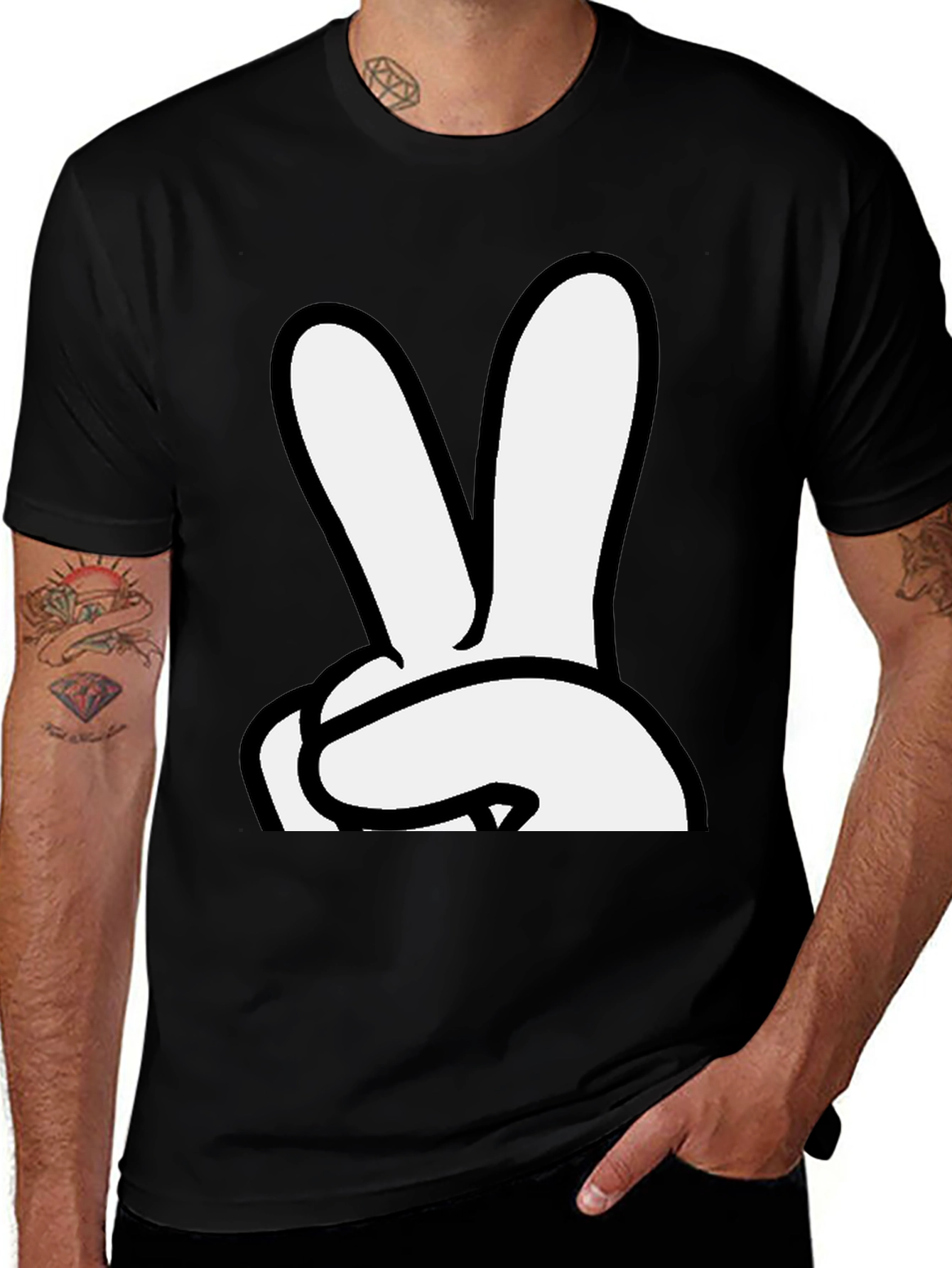 Variant 24 of Peace Sign Hand Graphic T-Shirt