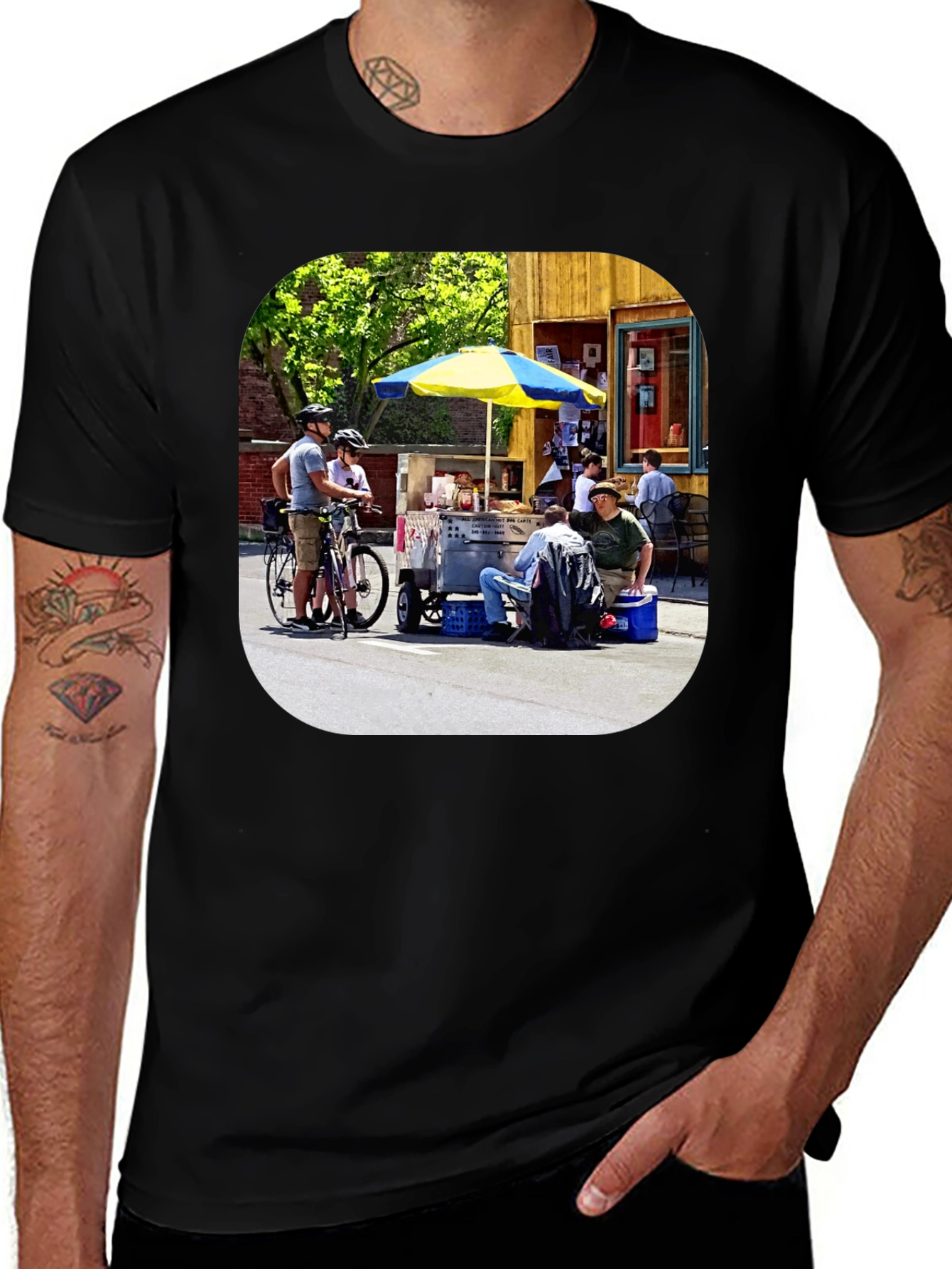 Variant 23 of Novelty T-Shirt with Street Scene Print