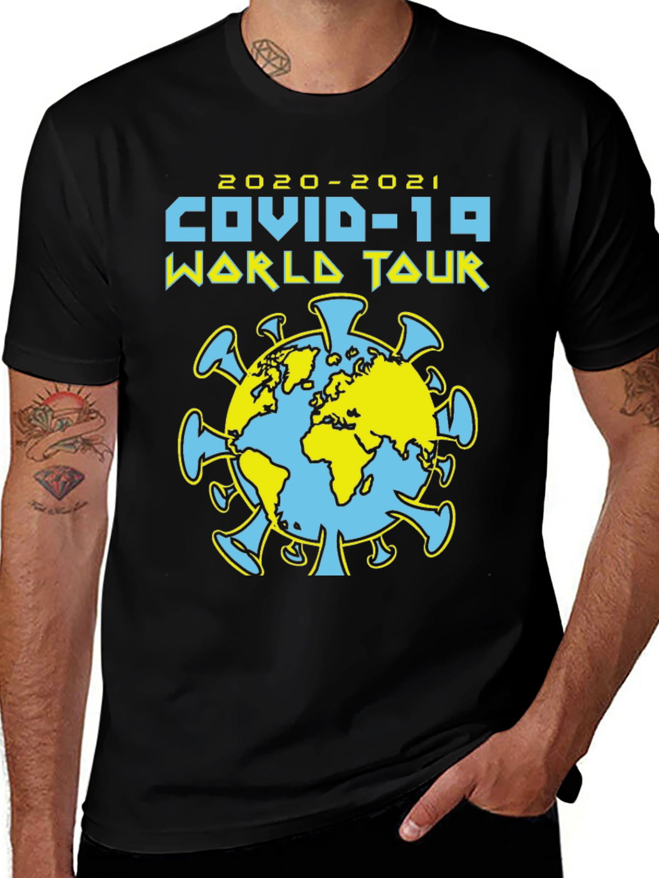 Variant 17 of 2020-2021 COVID-19 World Tour Black T-Shirt
