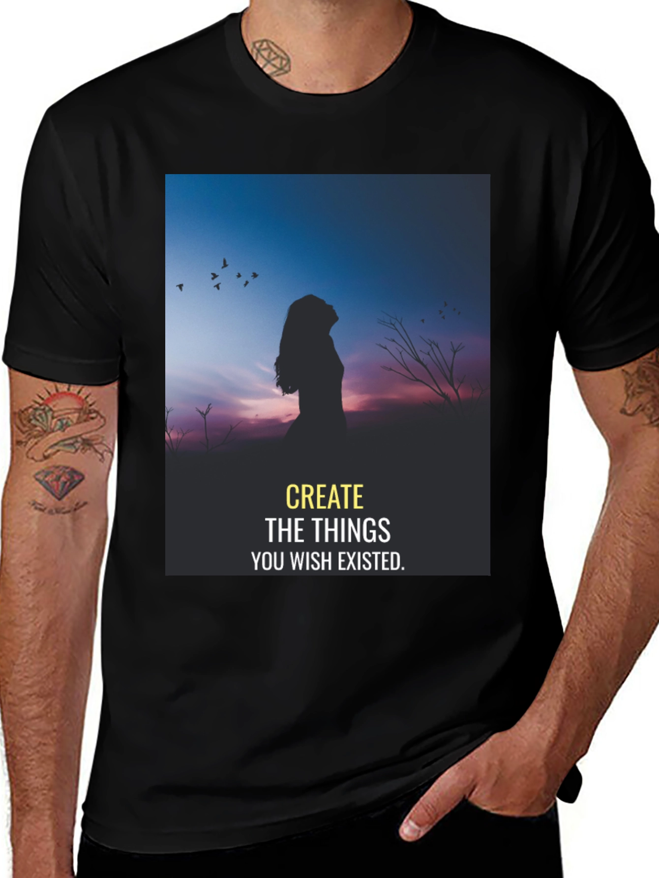 Variant 2 of Inspirational Silhouette T-Shirt: Dream It, Create It