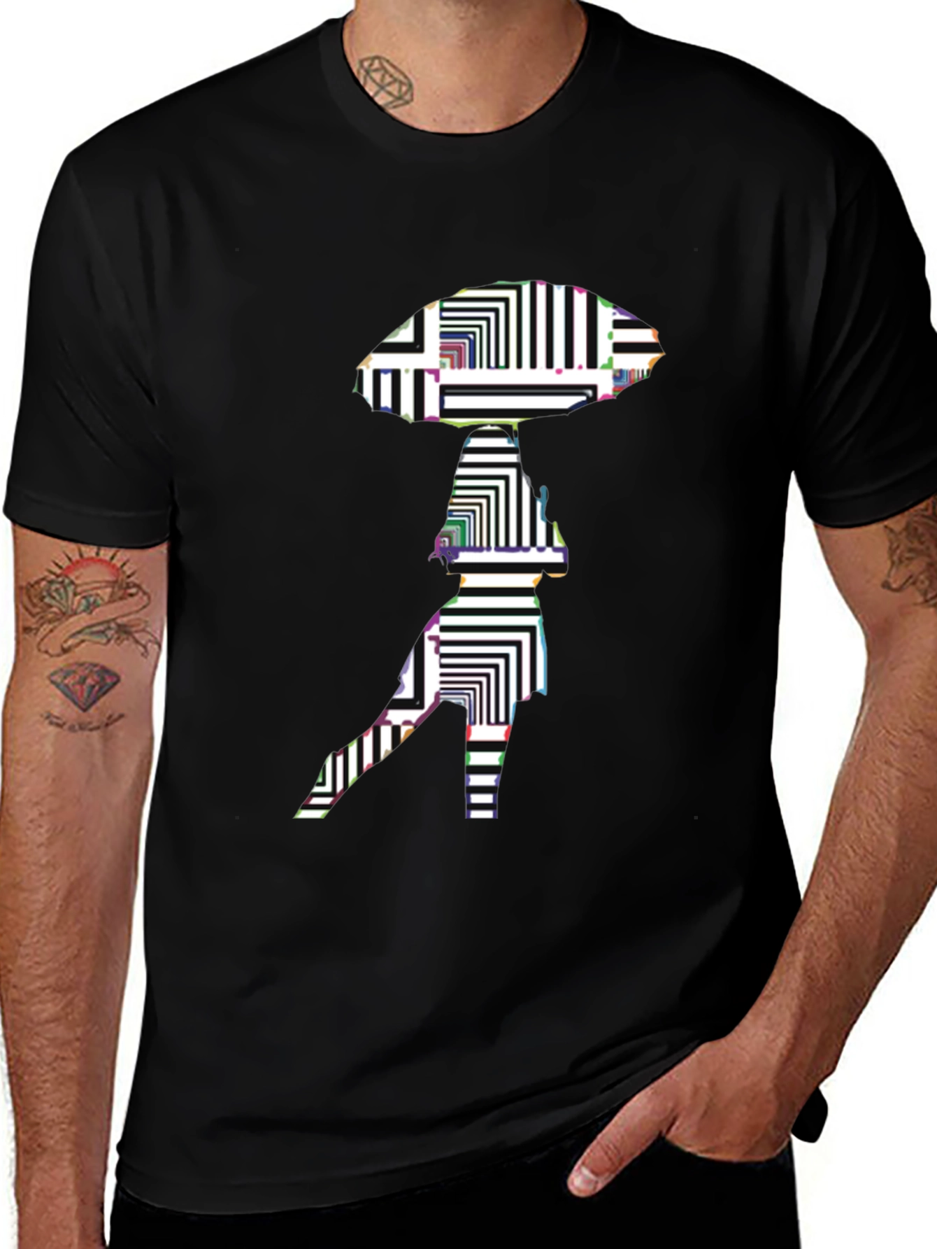 Variant 17 of Abstract Alien Graphic Black T-Shirt