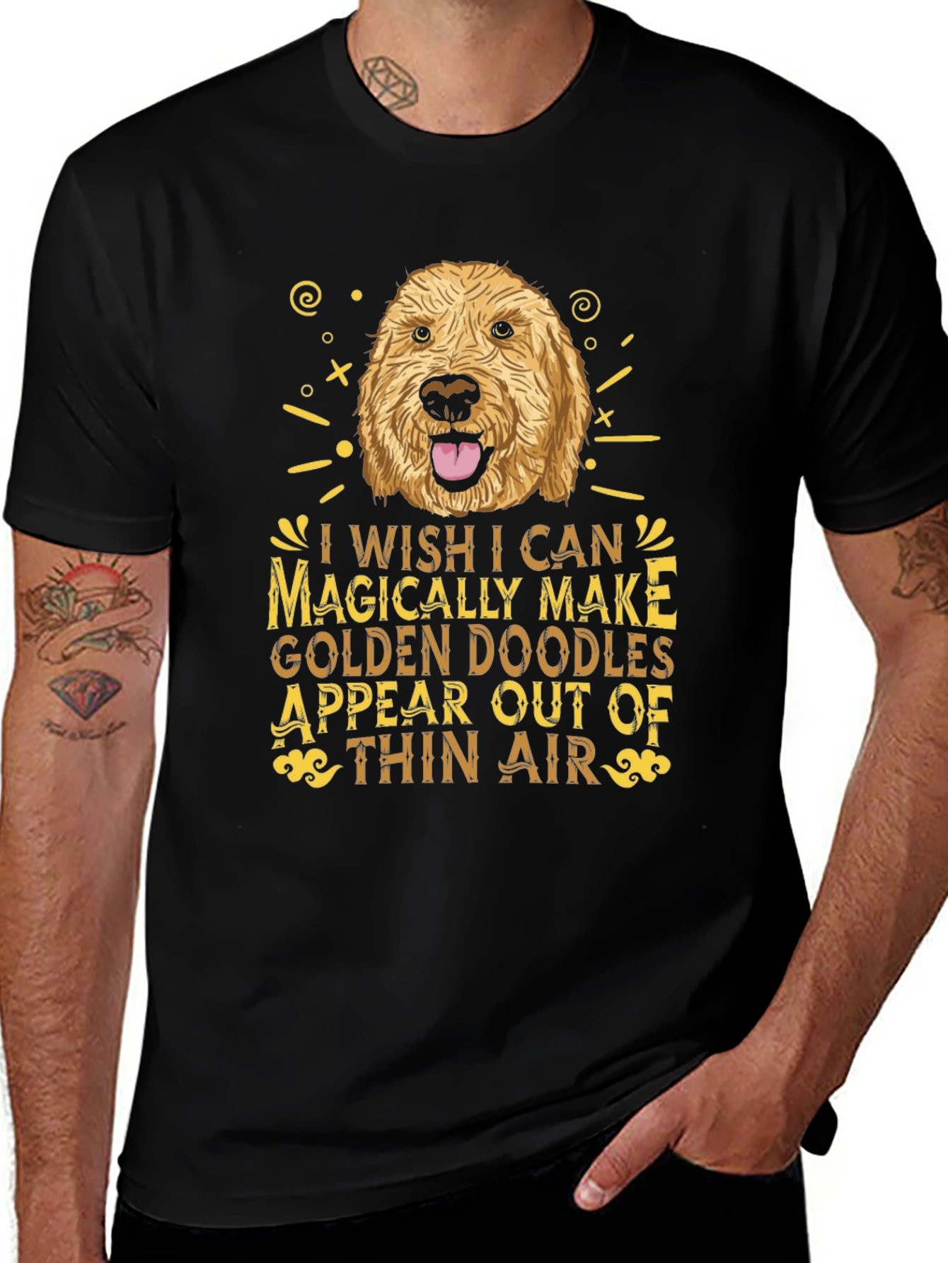 Golden Doodle Wish Graphic Tee - Black