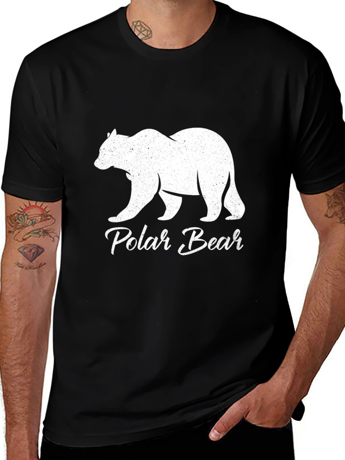 Variant 19 of Polar Bear Graphic Black T-Shirt