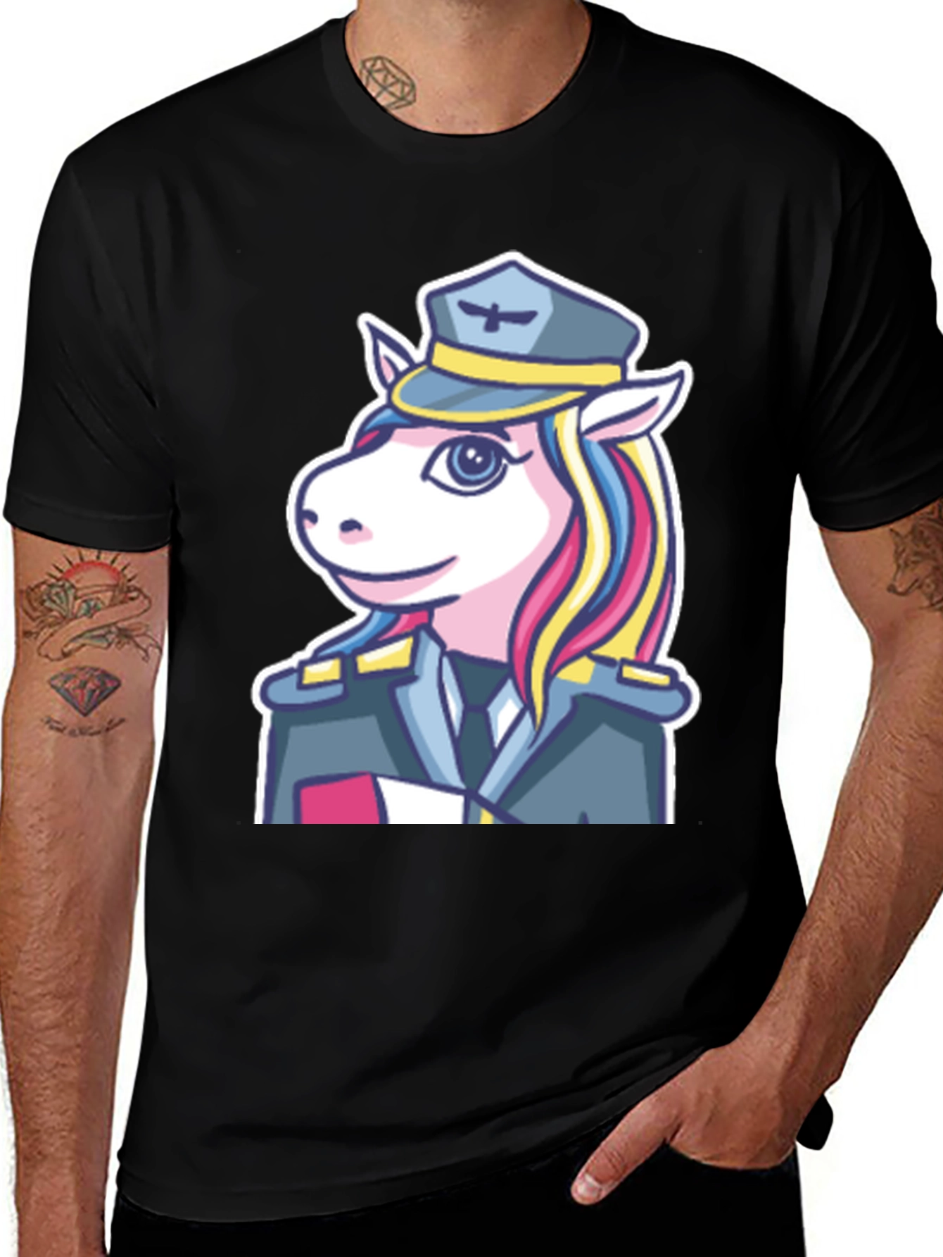 Variant 26 of Unicorn Pilot T-Shirt - Quirky Graphic Tee