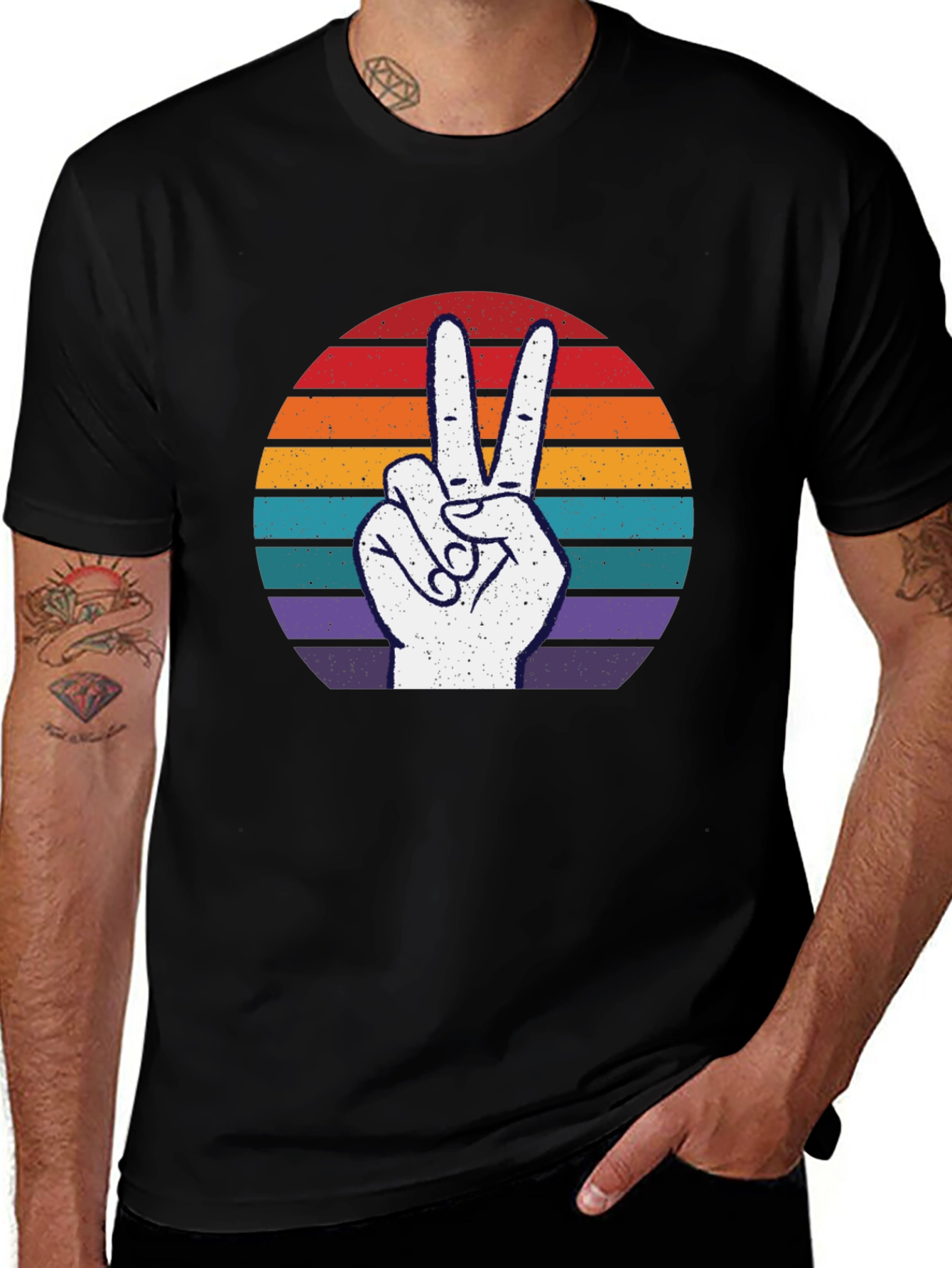 Variant 21 of Retro Peace Sign Graphic Tee